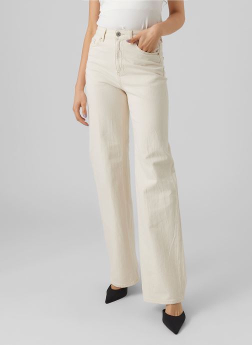 Vero Moda Wijde jeans / Flared Jeans Vmtessa Hr Wide Jeans Ecru Ga Noos dames wit
