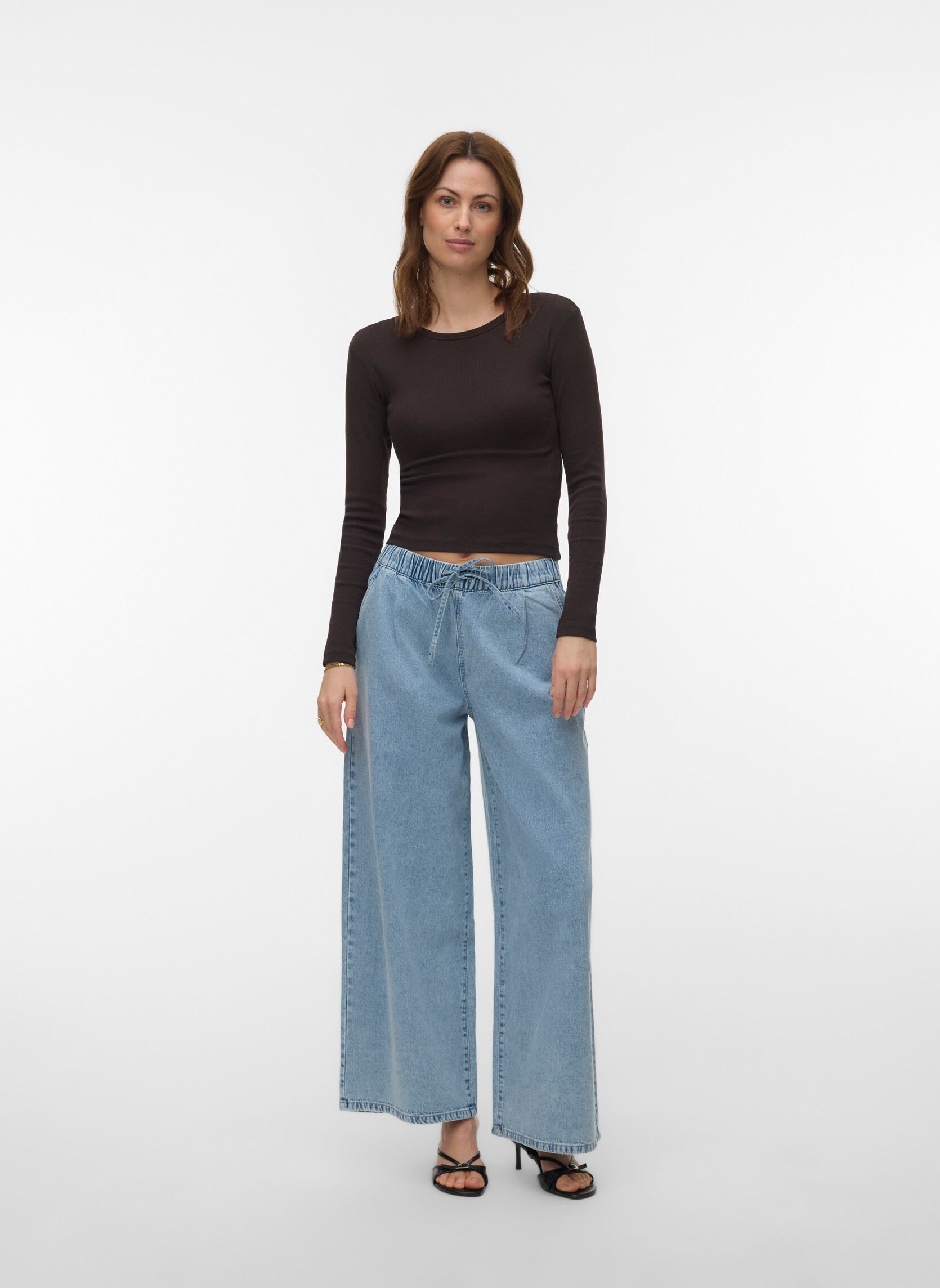 Vêtements Vero Moda Vmvaleria Mr Wide Pull Up Jeans Noos pour Femme - vue 1