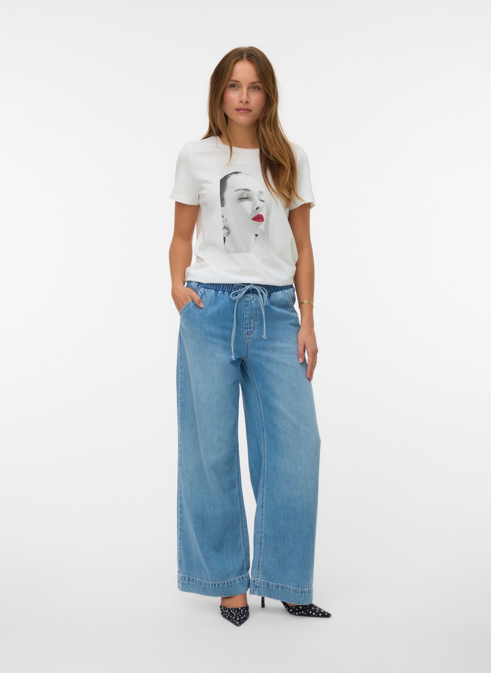 Wijde jeans / Flared Jeans Vmallison Mr Wide Jeans Li3133 dames blauw Vero Moda Wijde jeans / Flared Jeans Vmallison Mr Wide Jeans Li3133 dames blauw Light Blue Denim