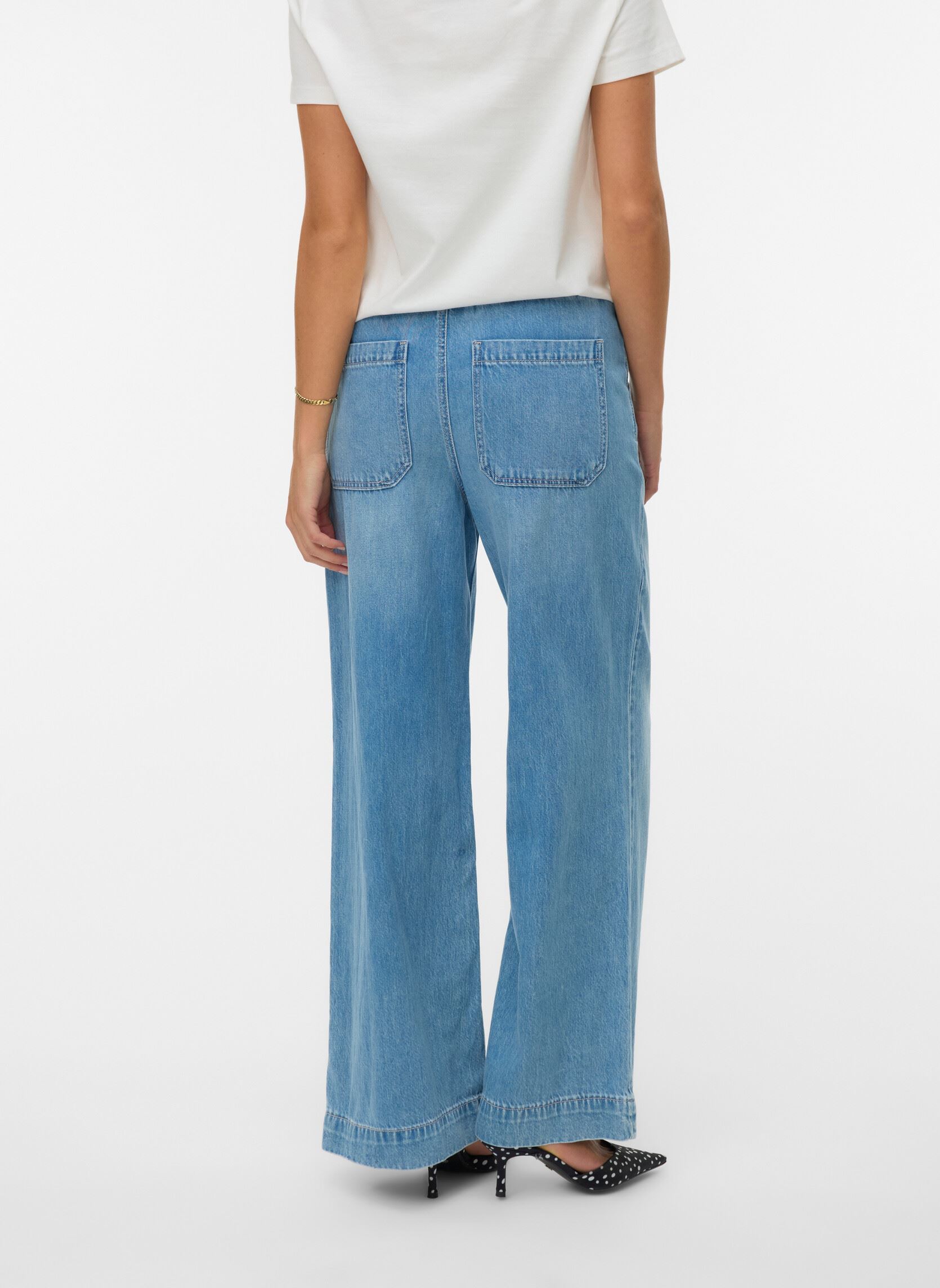 Wijde jeans / Flared Jeans Vmallison Mr Wide Jeans Li3133 dames blauw Vero Moda Wijde jeans / Flared Jeans Vmallison Mr Wide Jeans Li3133 dames blauw Light Blue Denim