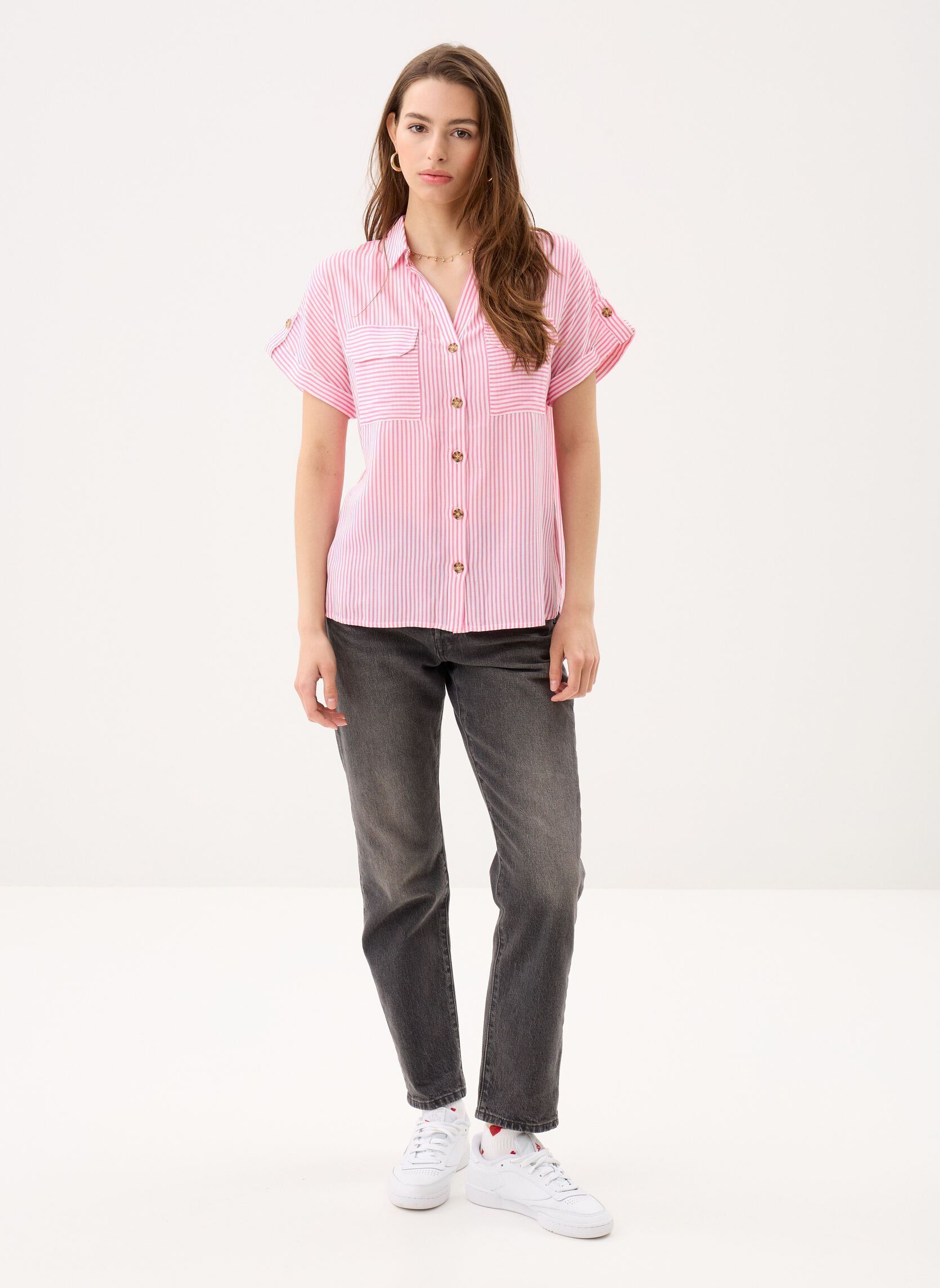 Kurzarm-Hemden Vmbumpy Ss Shirt Wvn Noos damen weiß Vero Moda Kurzarm-Hemden Vmbumpy Ss Shirt Wvn Noos damen weiß Snow white