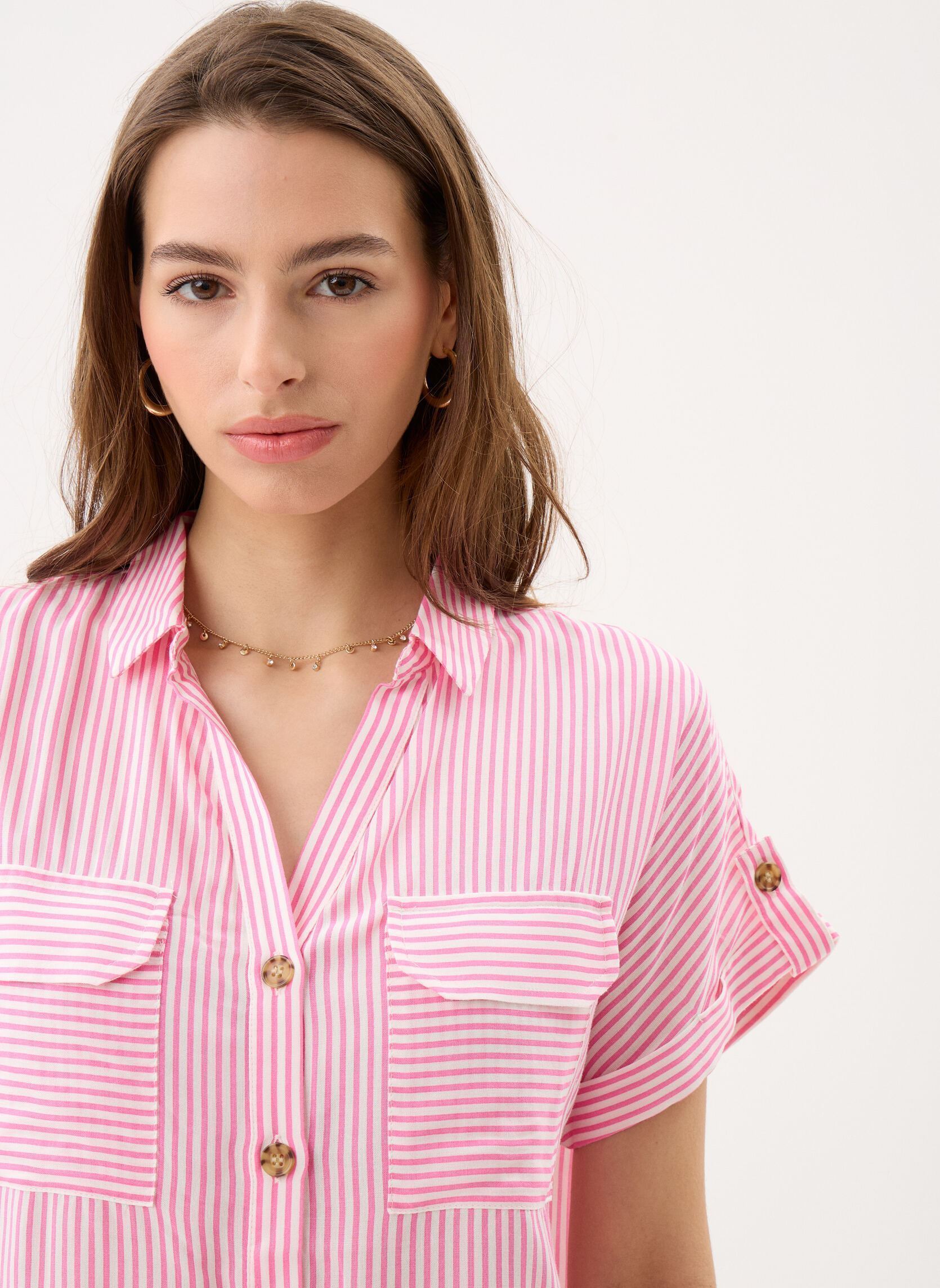 Kurzarm-Hemden Vmbumpy Ss Shirt Wvn Noos damen weiß Vero Moda Kurzarm-Hemden Vmbumpy Ss Shirt Wvn Noos damen weiß Snow white