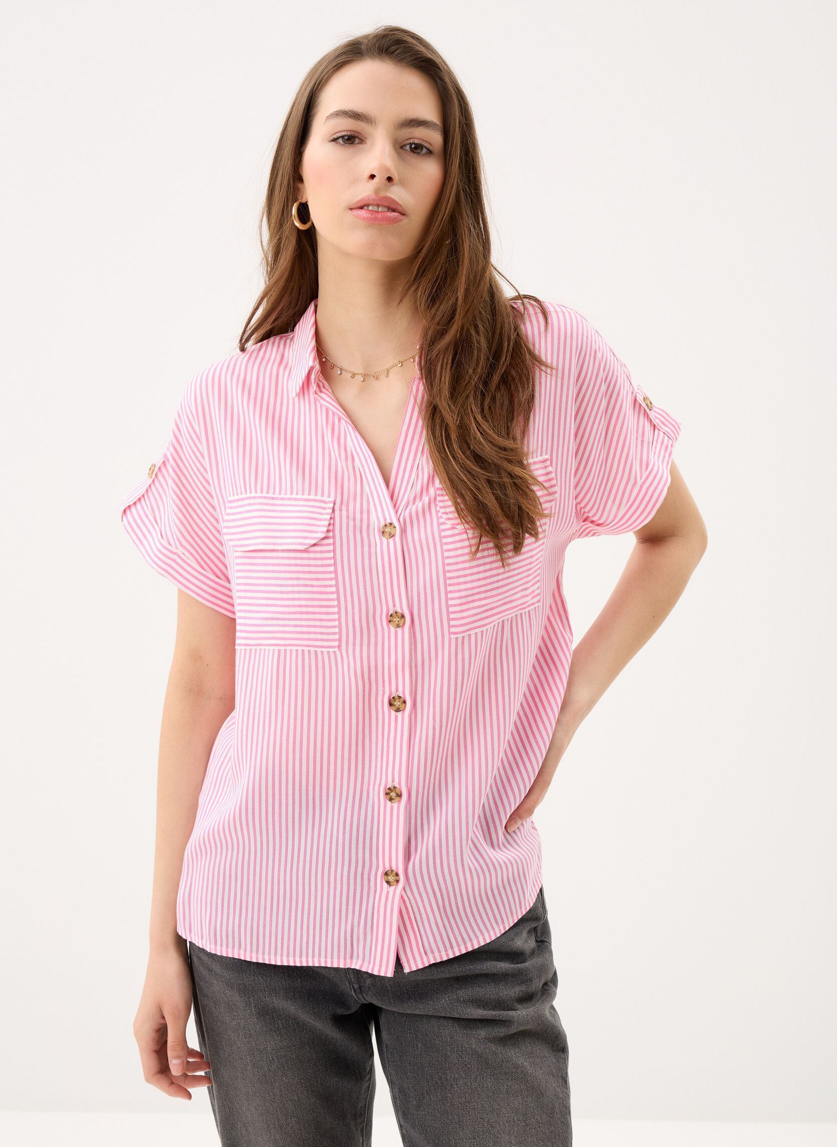 Vêtements Vero Moda Vmbumpy Ss Shirt Wvn Noos pour Femme - vue 1