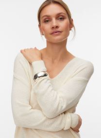 Pullover Vmcharity Ls V-Neck Pullover Noos damen beige