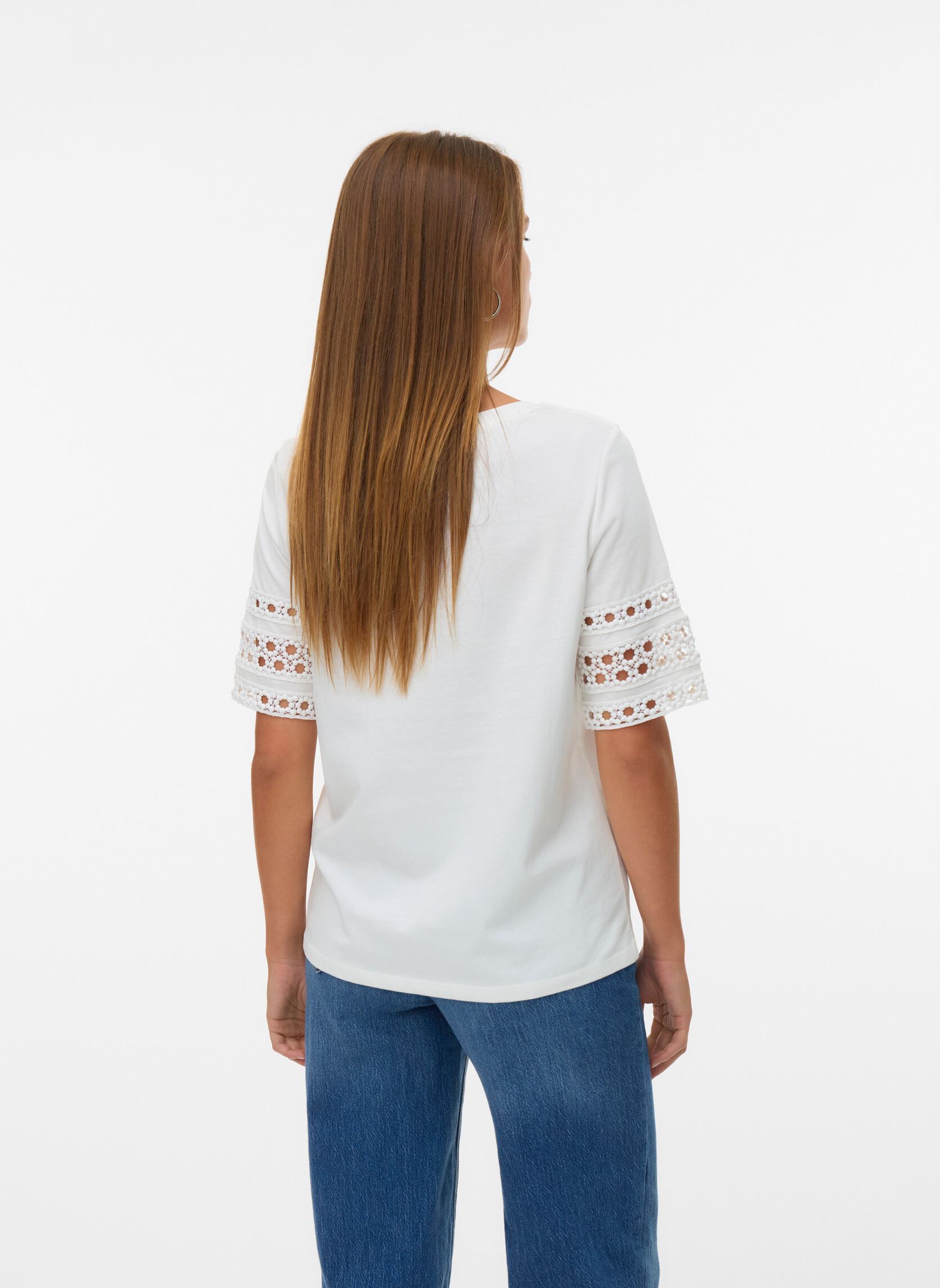 Blouses manches courtes Vmivacy 2/4 O-Neck Top Jrs Btq femme blanc Vero Moda Blouses manches courtes Vmivacy 2/4 O-Neck Top Jrs Btq femme blanc SNOW WHITE
