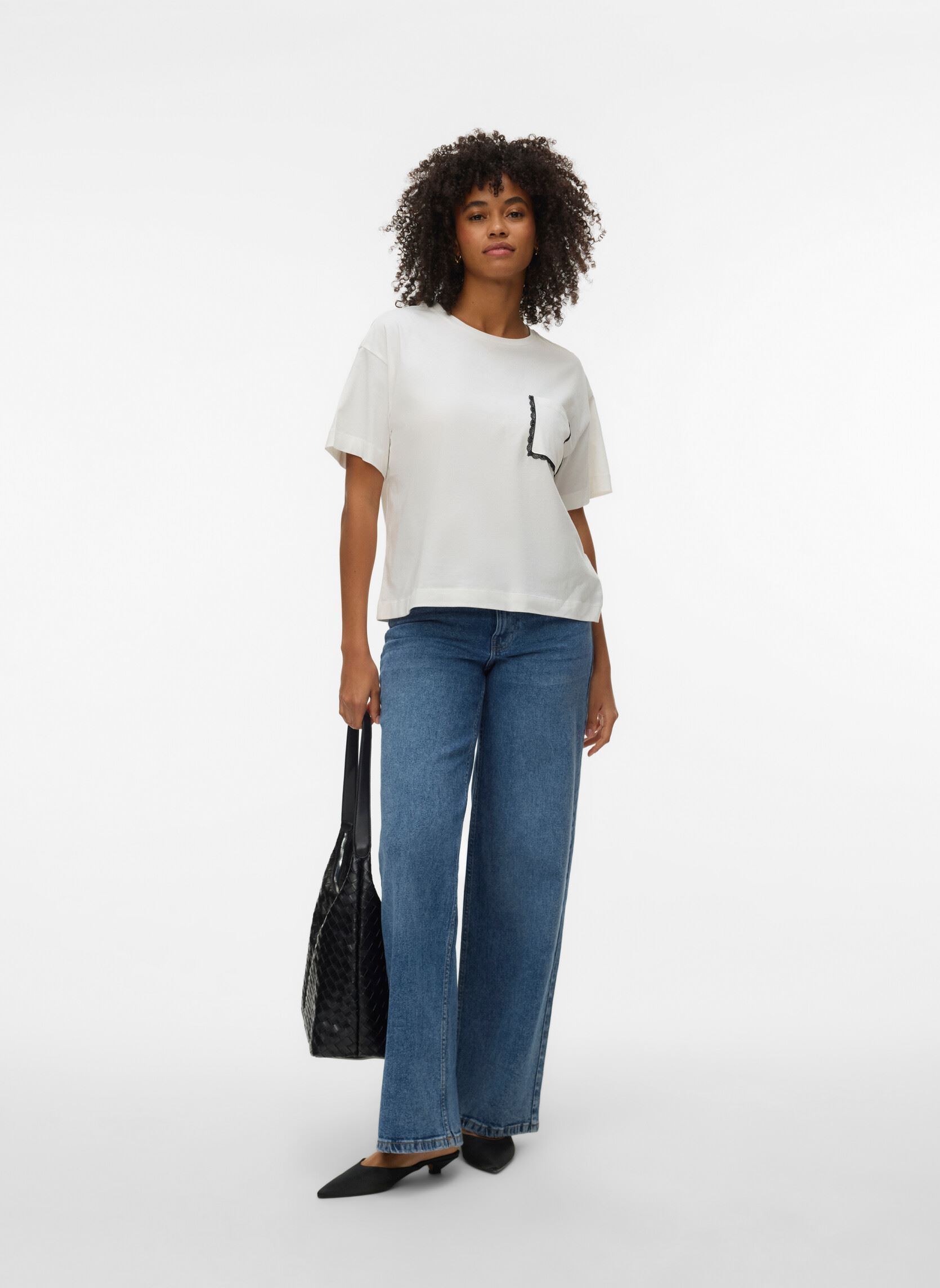 Tee-shirts manches courtes Vmjumbo S/S O-Neck T-Shirt Jrs Btq femme blanc Vero Moda Tee-shirts manches courtes Vmjumbo S/S O-Neck T-Shirt Jrs Btq femme blanc Snow white