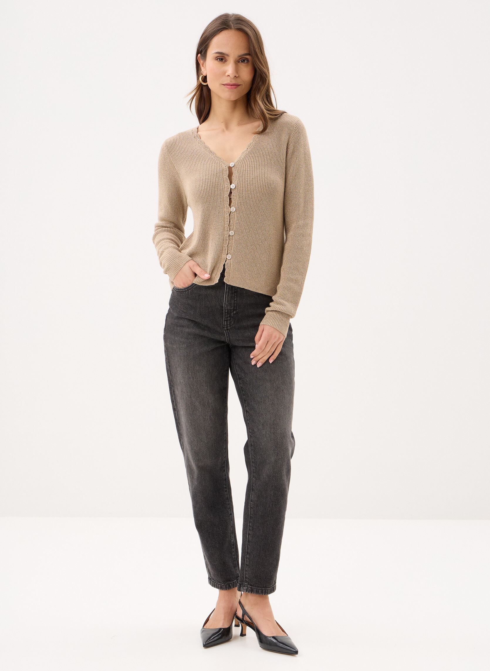 Gilets Vmlexie Shine Ls V-Neck Cardigan Btq femme gris Vero Moda Gilets Vmlexie Shine Ls V-Neck Cardigan Btq femme gris Silver Mink