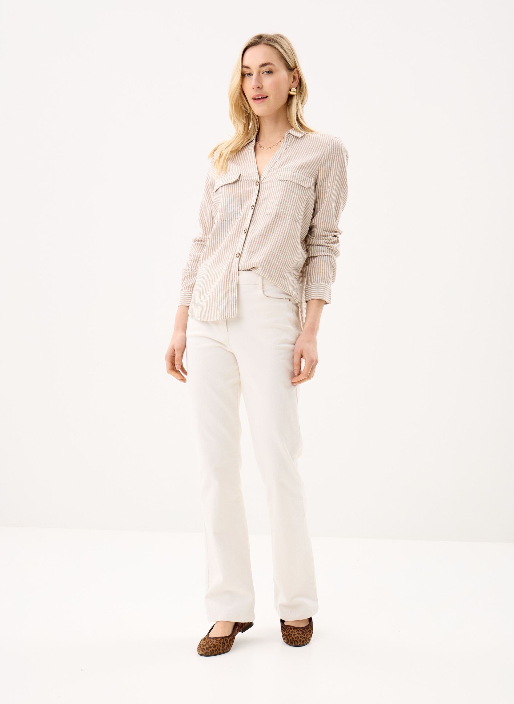 Camicie a maniche lunghe Vmlinn Bumpy Ls Shirt Wvn Noos donna bianco Vero Moda Camicie a maniche lunghe Vmlinn Bumpy Ls Shirt Wvn Noos donna bianco SNOW WHITE