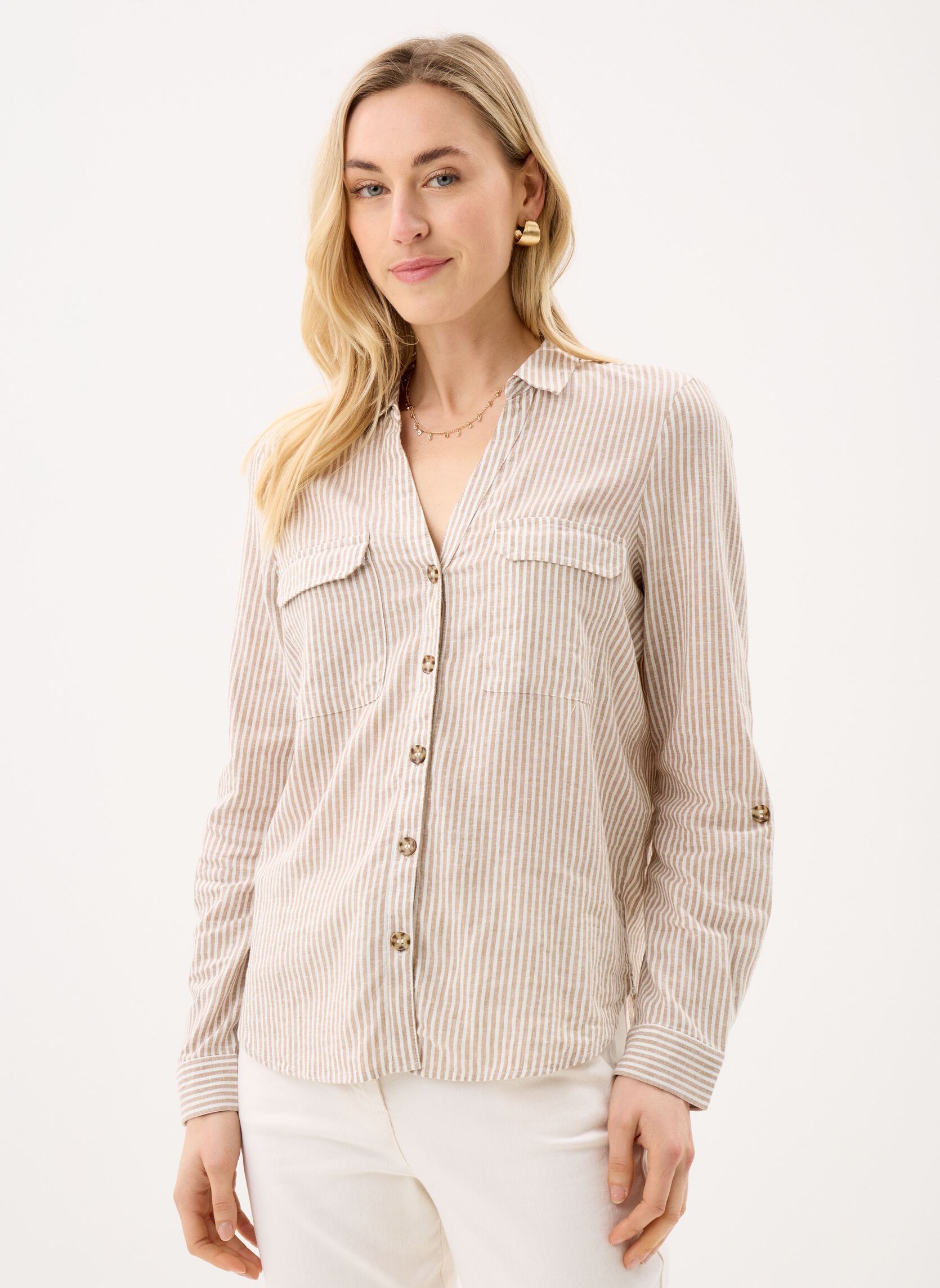 Vêtements Vero Moda Vmlinn Bumpy Ls Shirt Wvn Noos pour Femme