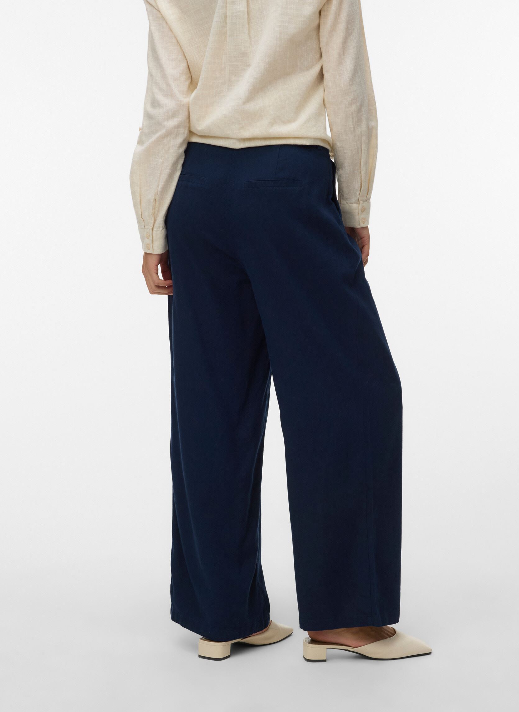 Wijde broeken Vmmymilo Nila Mw Wide Dad Pant Wvn Ga dames blauw Vero Moda Wijde broeken Vmmymilo Nila Mw Wide Dad Pant Wvn Ga dames blauw Navy Blazer