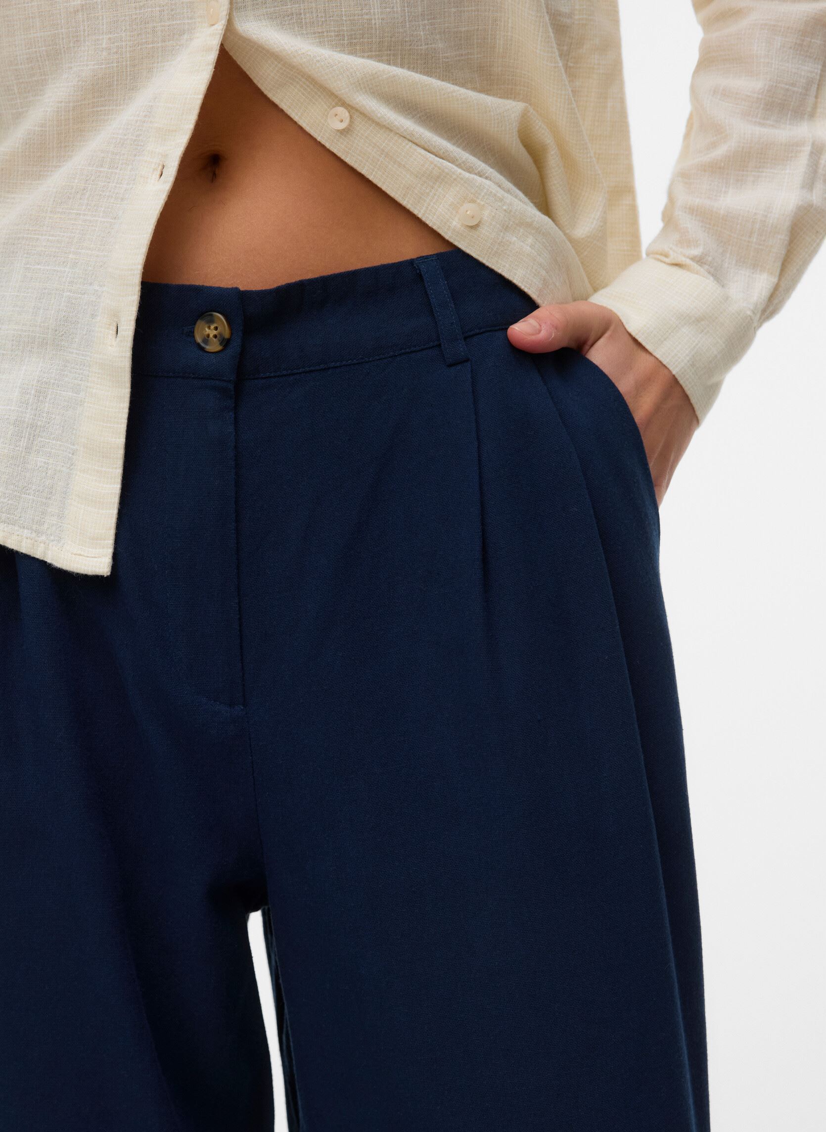 Wijde broeken Vmmymilo Nila Mw Wide Dad Pant Wvn Ga dames blauw Vero Moda Wijde broeken Vmmymilo Nila Mw Wide Dad Pant Wvn Ga dames blauw Navy Blazer