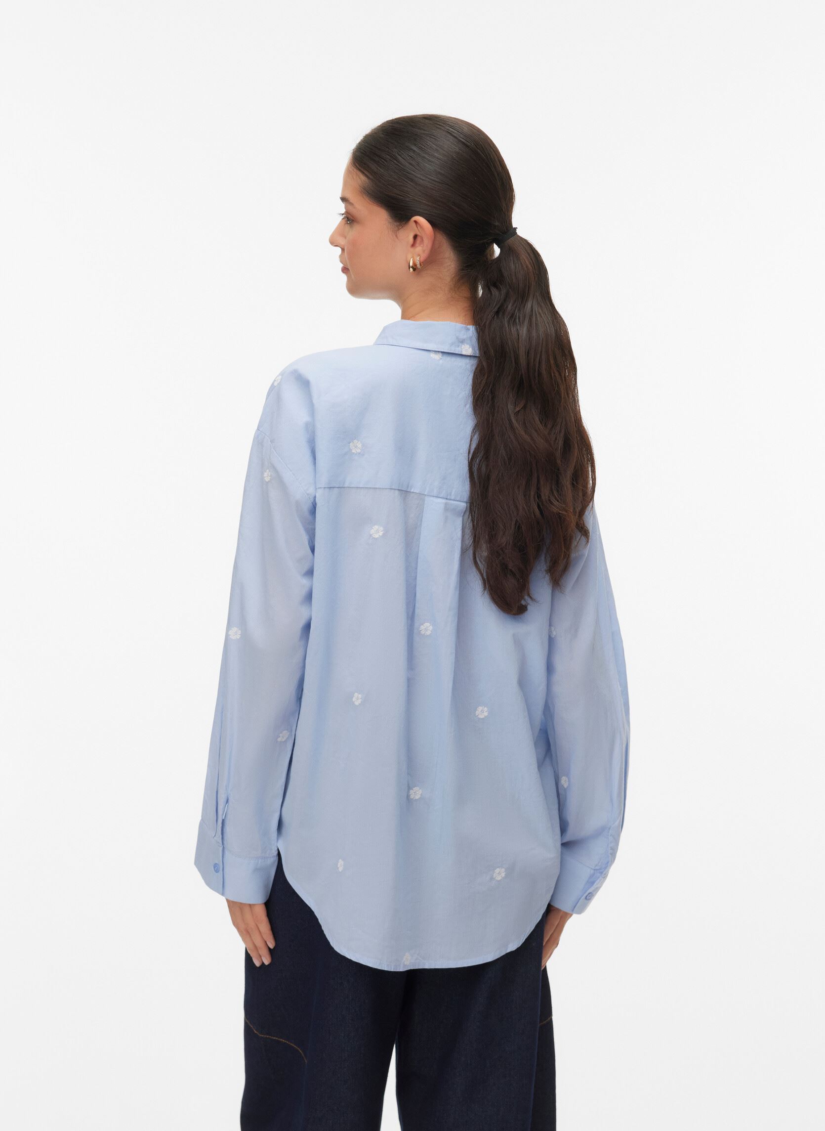 Chemises Vmodona Ls Shirt Wvn Noos femme bleu Vero Moda Chemises Vmodona Ls Shirt Wvn Noos femme bleu Brunnera Blue