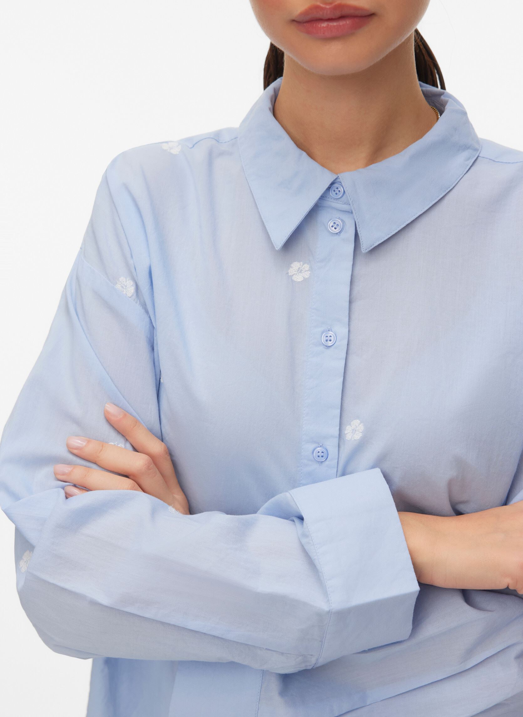 Chemises Vmodona Ls Shirt Wvn Noos femme bleu Vero Moda Chemises Vmodona Ls Shirt Wvn Noos femme bleu Brunnera Blue