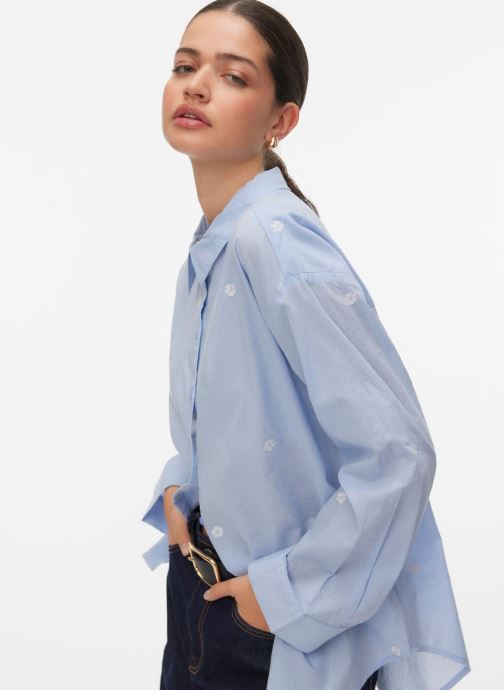 Vero Moda Chemises Vmodona Ls Shirt Wvn Noos femme bleu
