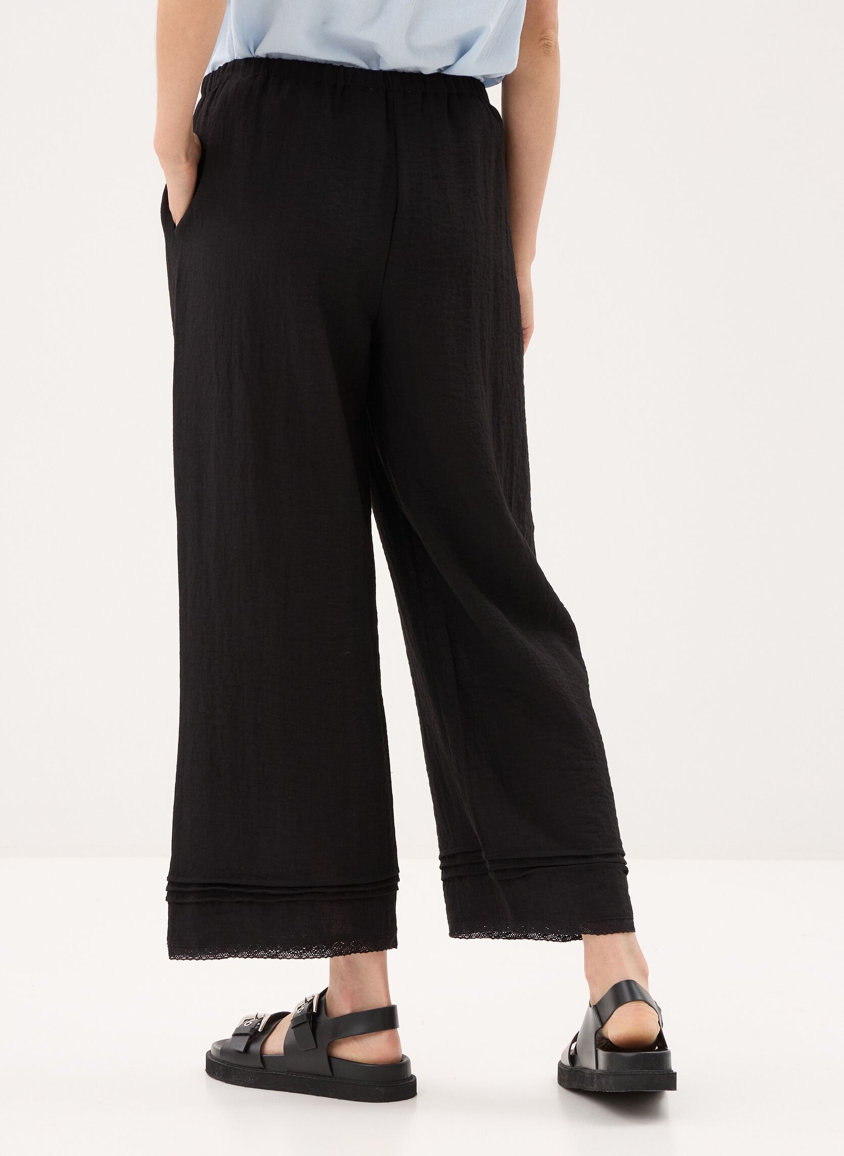 Weite Hosen Awalise Mw Wide Ankle Pant herren schwarz Vero Moda Weite Hosen Awalise Mw Wide Ankle Pant herren schwarz Black