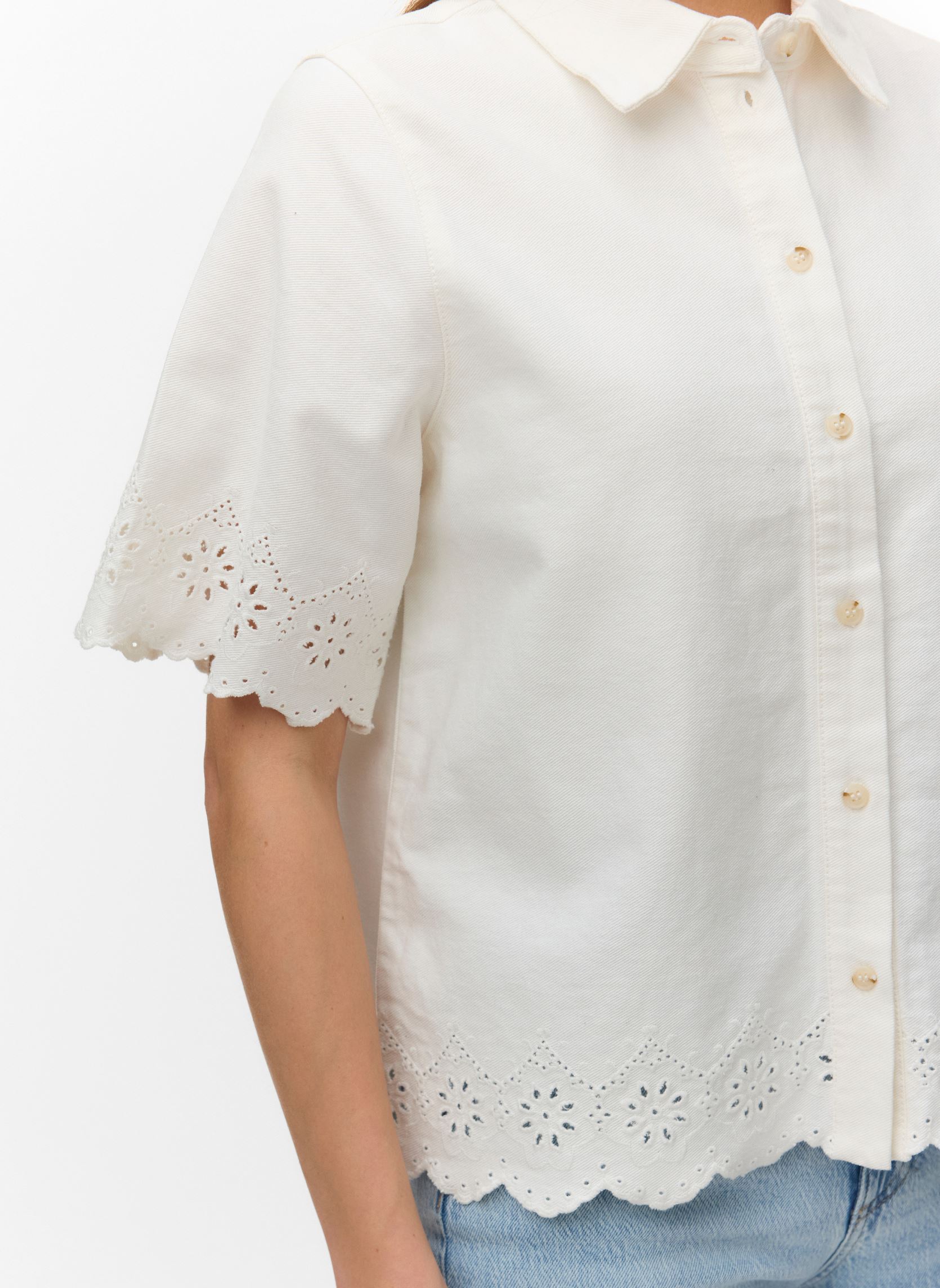 Hemden Vmalysa Ss Color Brod Shirt damen weiß Vero Moda Hemden Vmalysa Ss Color Brod Shirt damen weiß Bright white