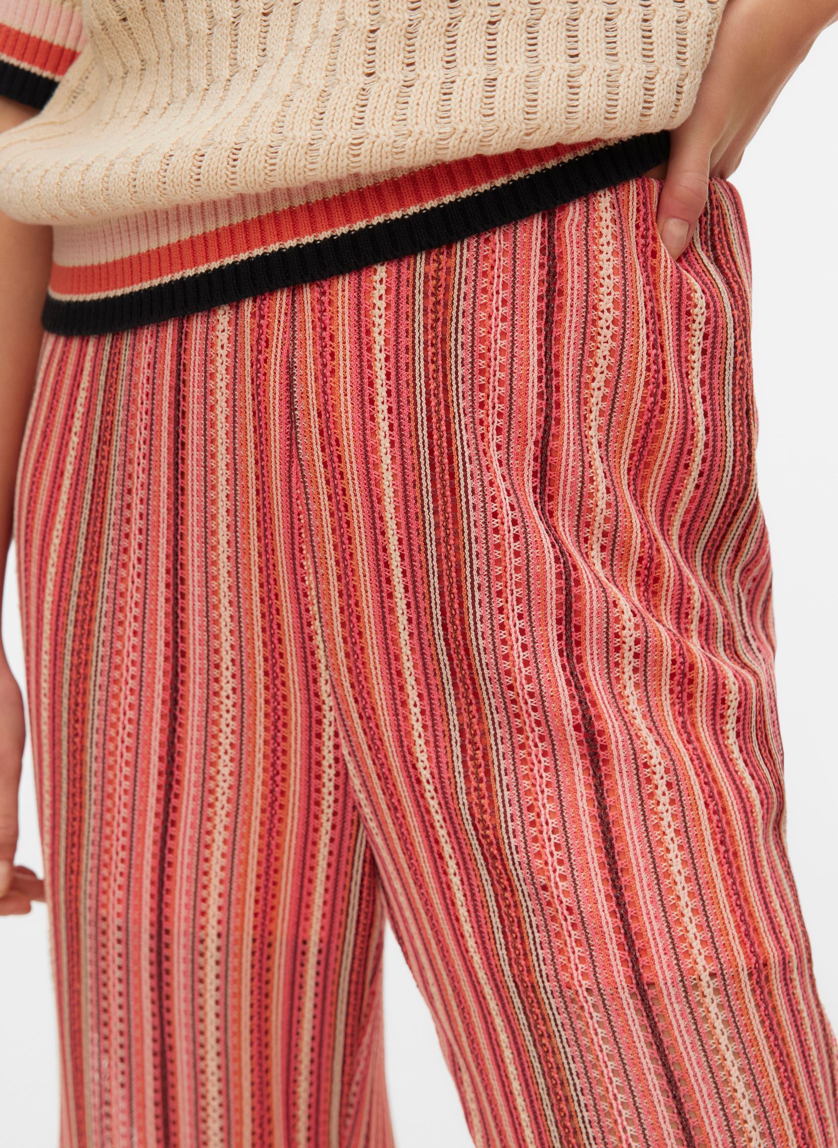 Wijde broeken Vmdemi Hw Pants Jrs Ga dames roze Vero Moda Wijde broeken Vmdemi Hw Pants Jrs Ga dames roze Coral Paradise