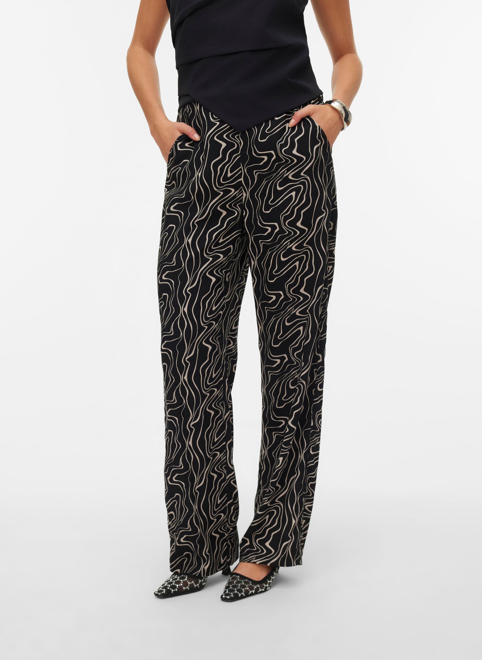 Vêtements Vero Moda Vmeasy Joy Hw Wide Pants Wvn Ga pour - vue 1