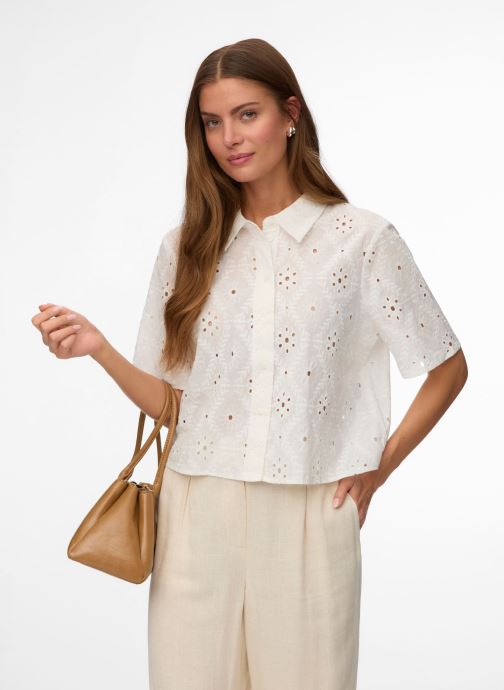 Vero Moda Hemden Vmeliza Short 2/4 Sleeve Shirt Wvn Noos damen weiß