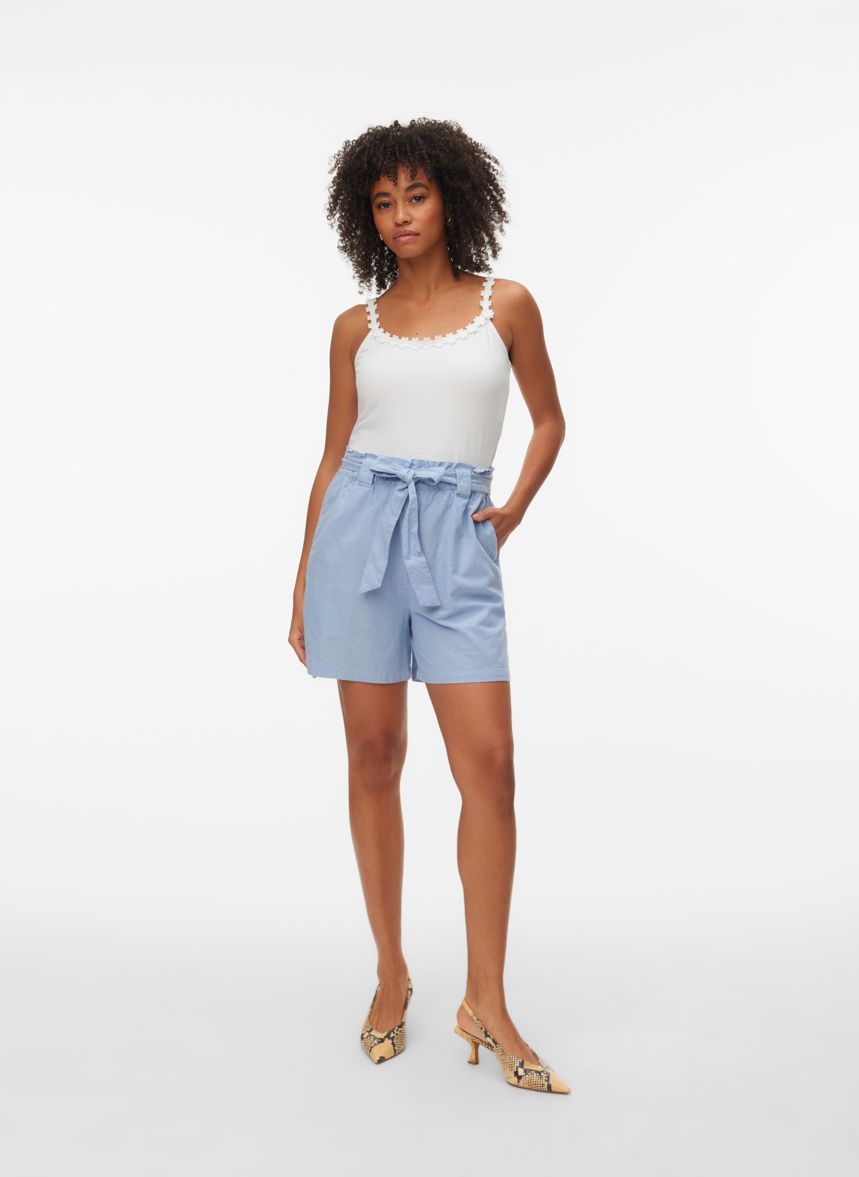 Tops Vmflora Tank Top Jrs Box femme blanc Vero Moda Tops Vmflora Tank Top Jrs Box femme blanc Snow white
