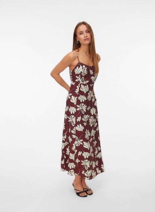 Vero Moda Jurken Vmjennifer 7/8 Singlet Dress Wvn Btq Sp dames bruin