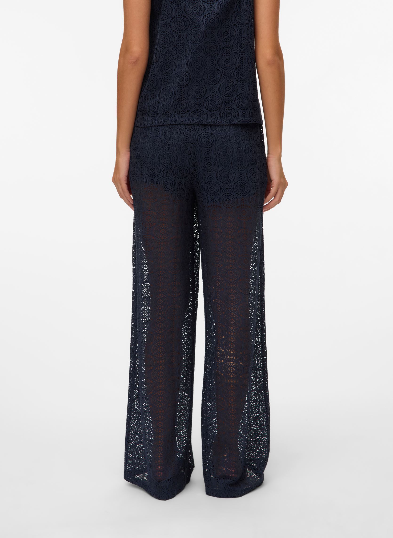 Pantalons larges Vmmaya Hw Wide Pants Jrs femme bleu Vero Moda Pantalons larges Vmmaya Hw Wide Pants Jrs femme bleu Navy Blazer