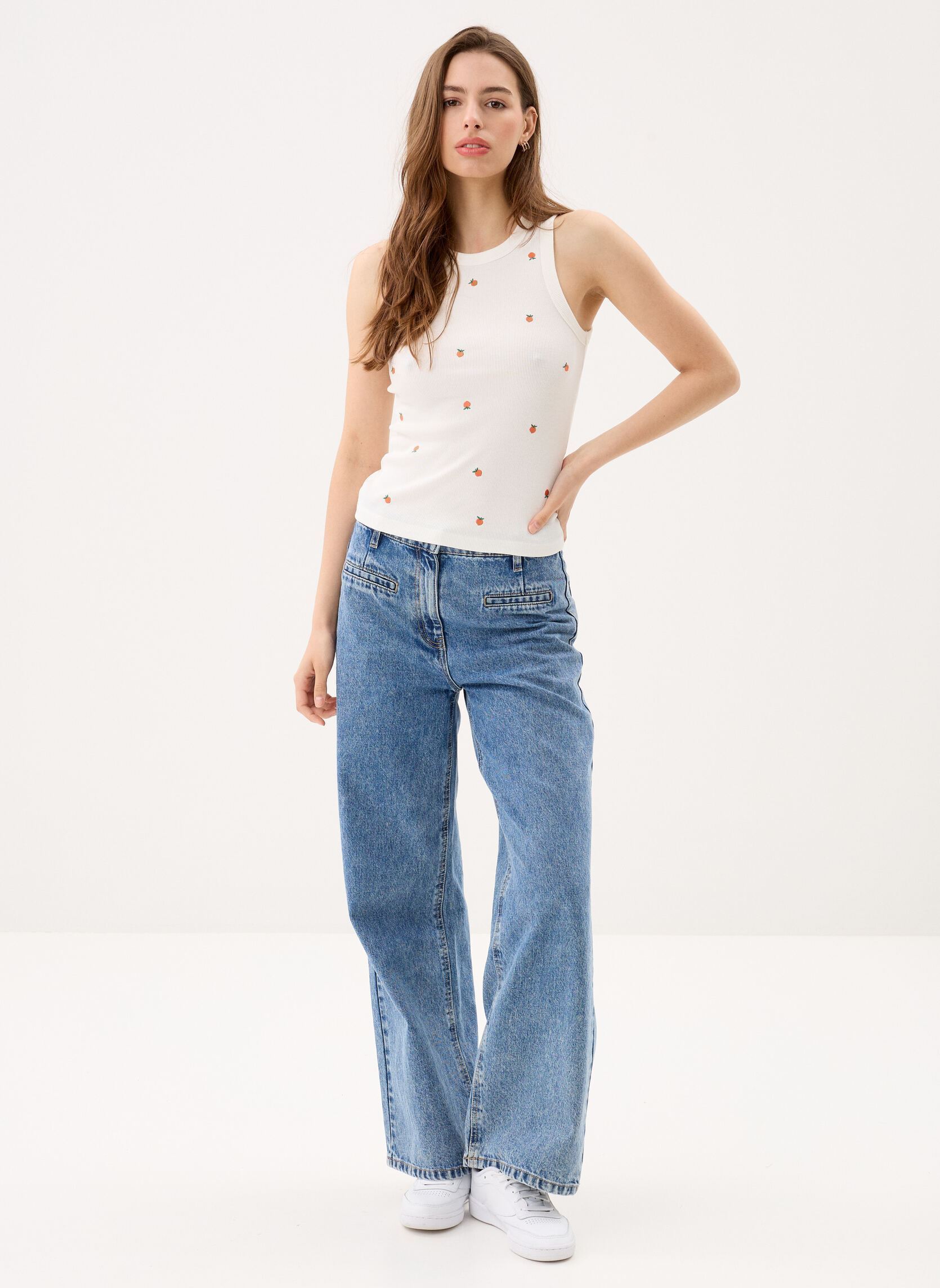Débardeurs Vmnaja Tank Top Box Jrs femme blanc Vero Moda Débardeurs Vmnaja Tank Top Box Jrs femme blanc Snow white