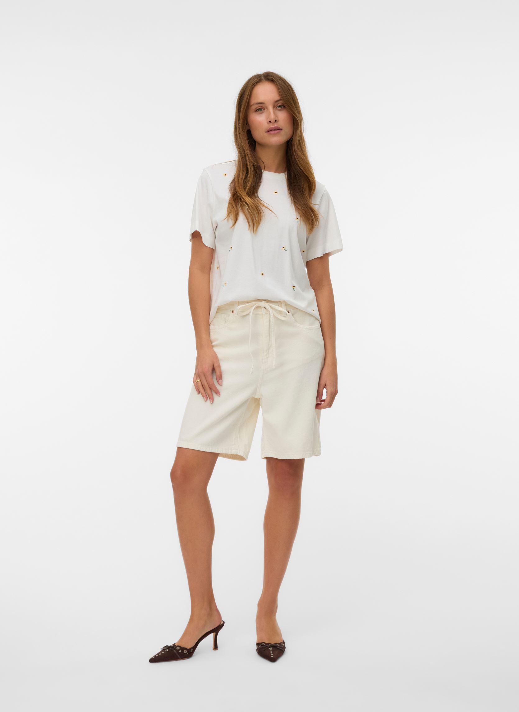 T-shirts Vmsola Mette Ss Top Box Jrs dames wit Vero Moda T-shirts Vmsola Mette Ss Top Box Jrs dames wit Snow white