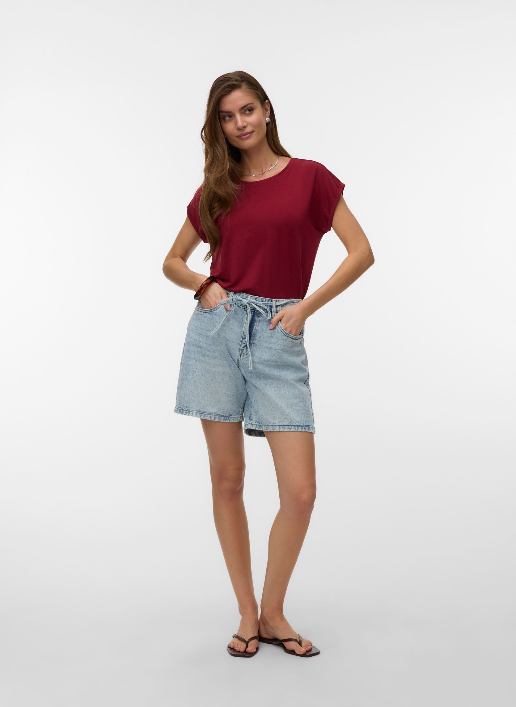 Shorts Vmwien Mr Belt Shorts Mix Ga Noos femme bleu Vero Moda Shorts Vmwien Mr Belt Shorts Mix Ga Noos femme bleu Light Blue Denim