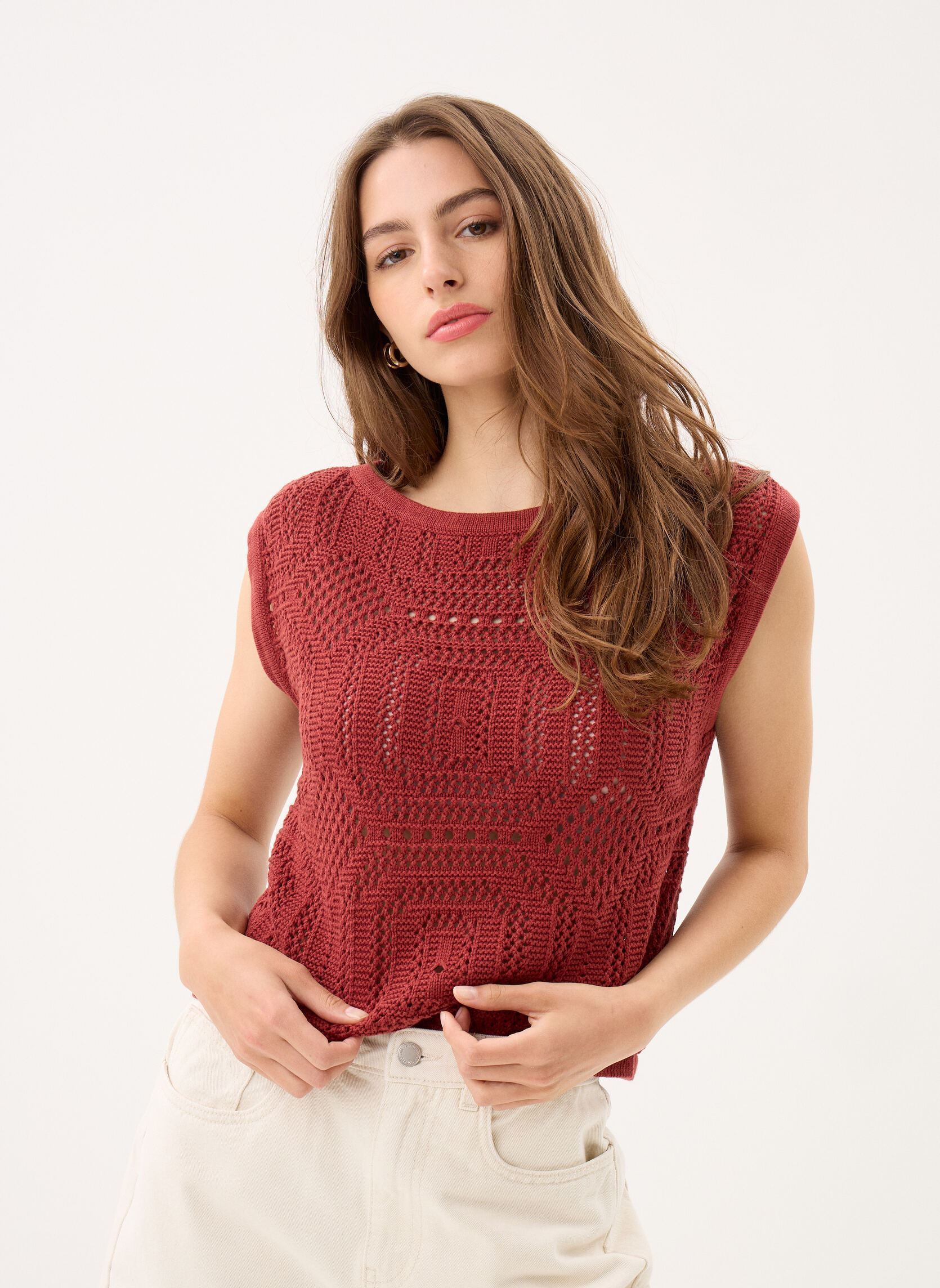 Vêtements Vero Moda Awbaylee Sl Boatneck Crochet Top pour