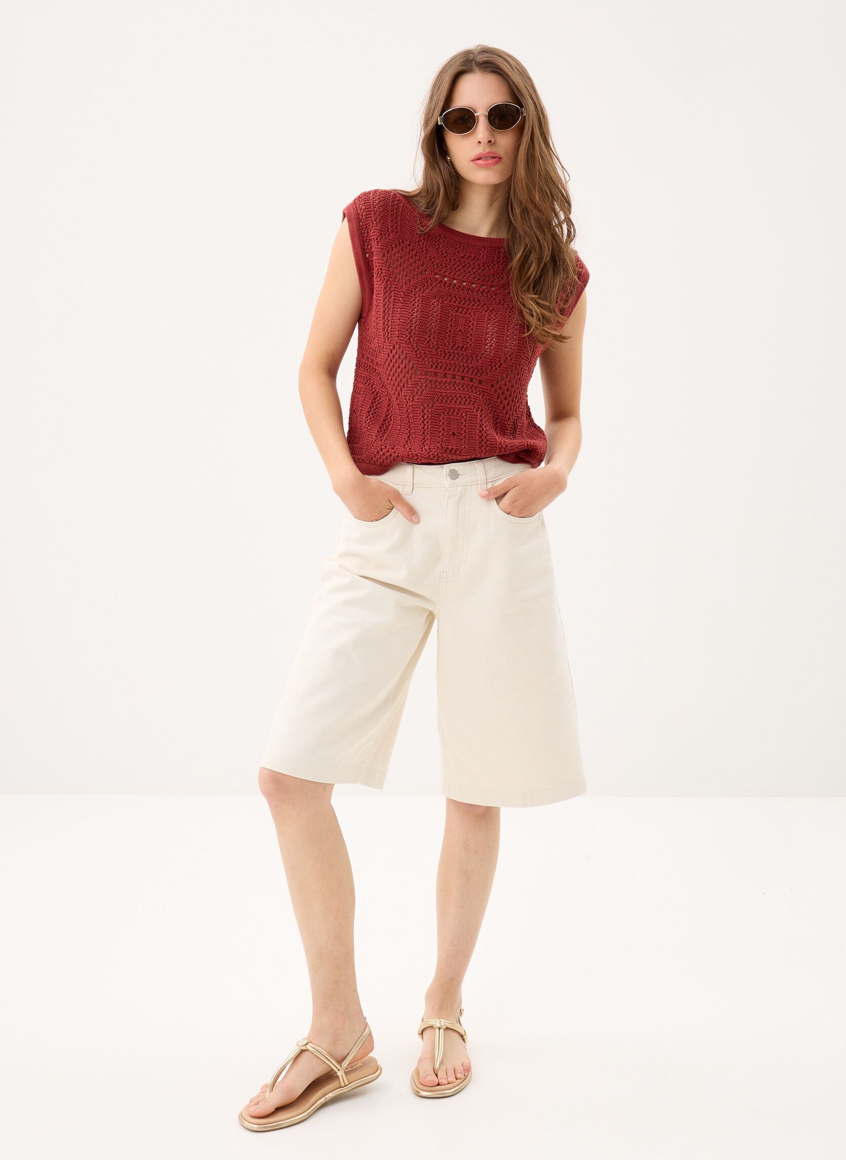 Shorts Awelis Hr Ecru Denim Shorts dames wit Vero Moda Shorts Awelis Hr Ecru Denim Shorts dames wit Ecru