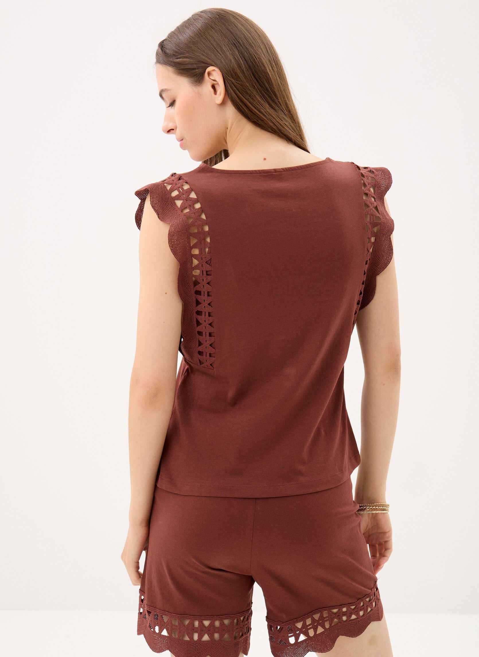 Tops Vmgabby Sl V-Neck Top Jrs Ga femme marron Vero Moda Tops Vmgabby Sl V-Neck Top Jrs Ga femme marron Andorra