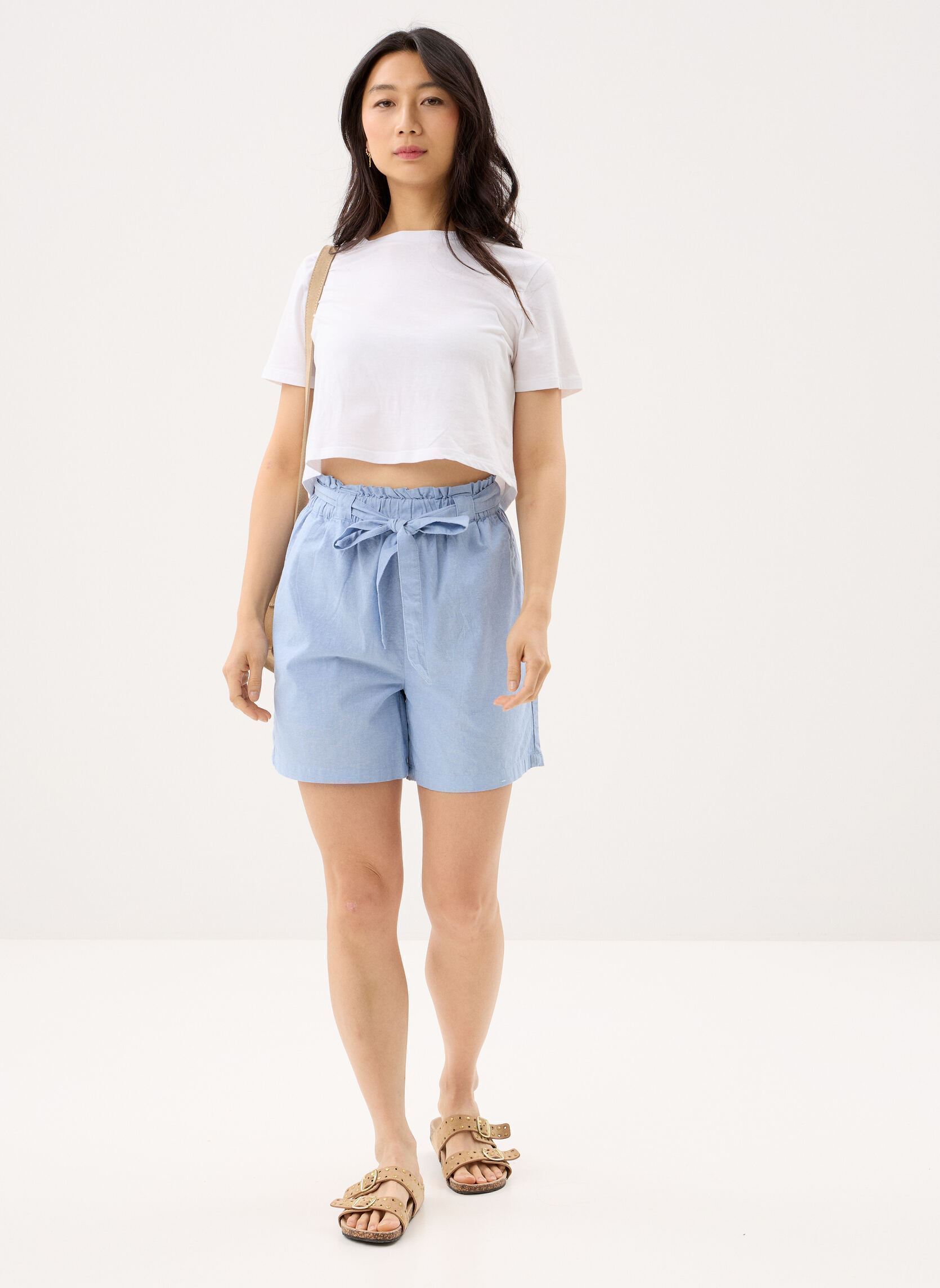 Shorts Vmnorma Hw Paperbag Chambray Shorts damen blau Vero Moda Shorts Vmnorma Hw Paperbag Chambray Shorts damen blau Light blue