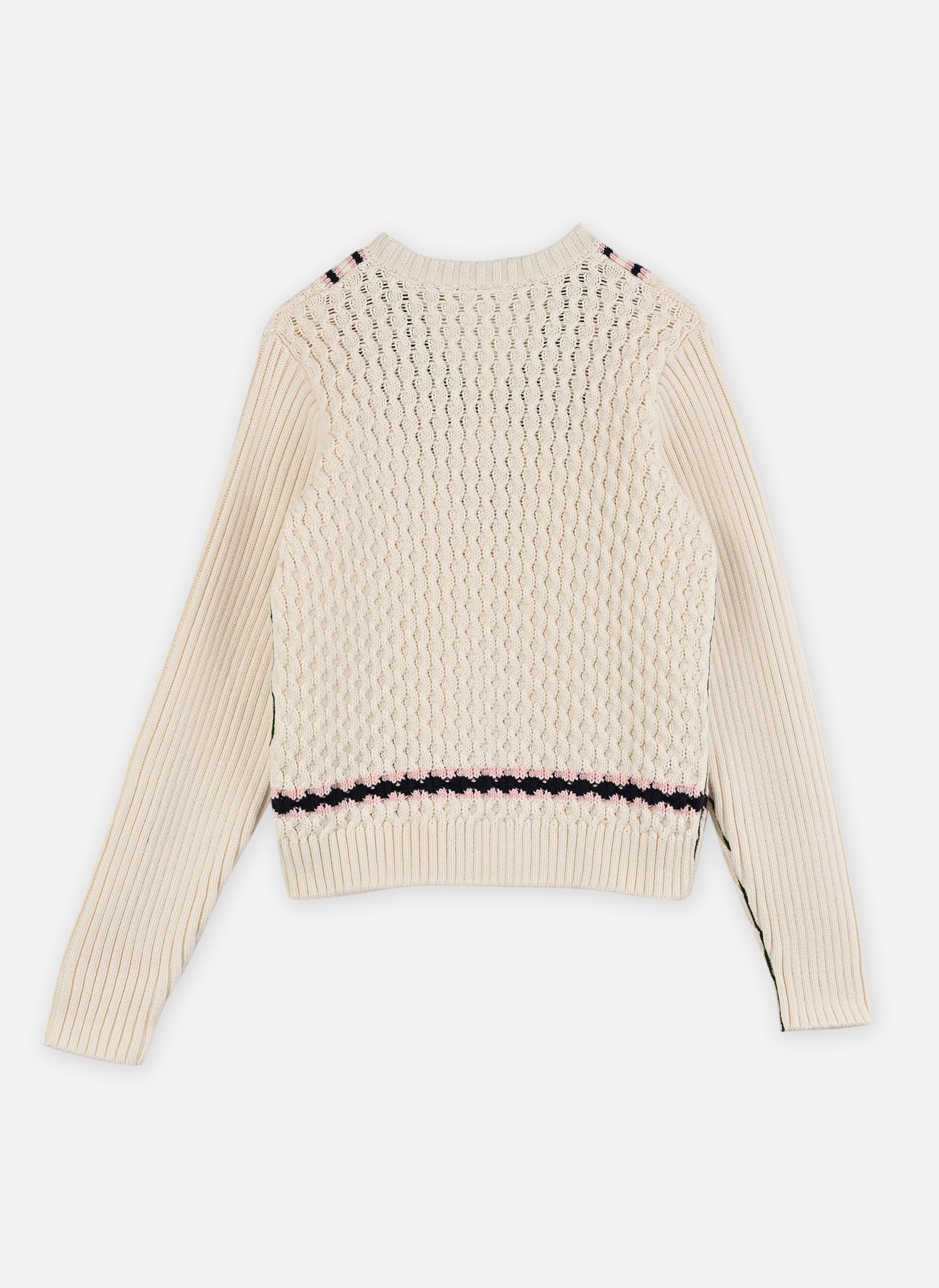 Pulls Mixed Stitch Sweater fille blanc Lacoste Pulls Mixed Stitch Sweater fille blanc LAPONIE