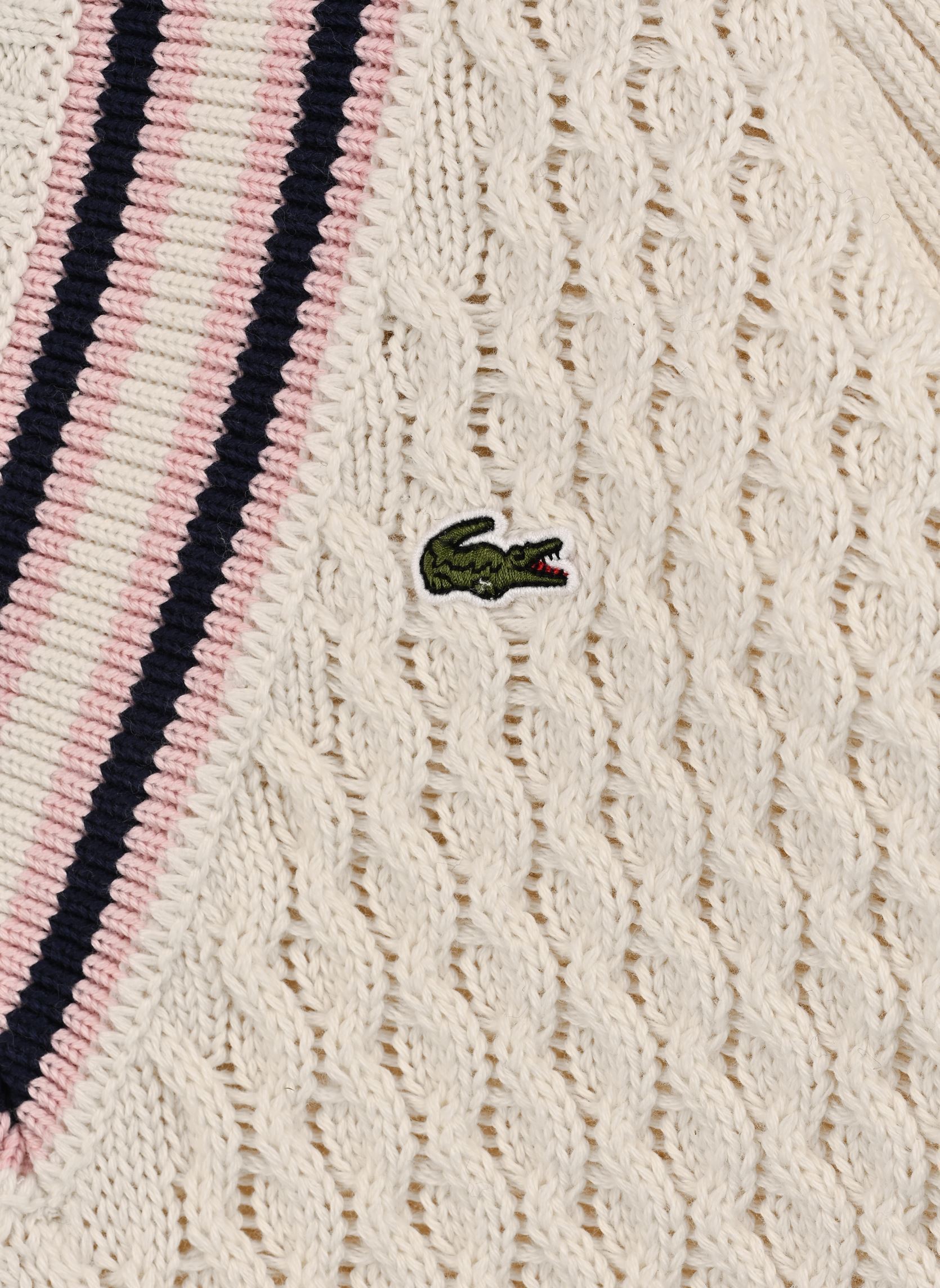 Pulls Mixed Stitch Sweater fille blanc Lacoste Pulls Mixed Stitch Sweater fille blanc LAPONIE