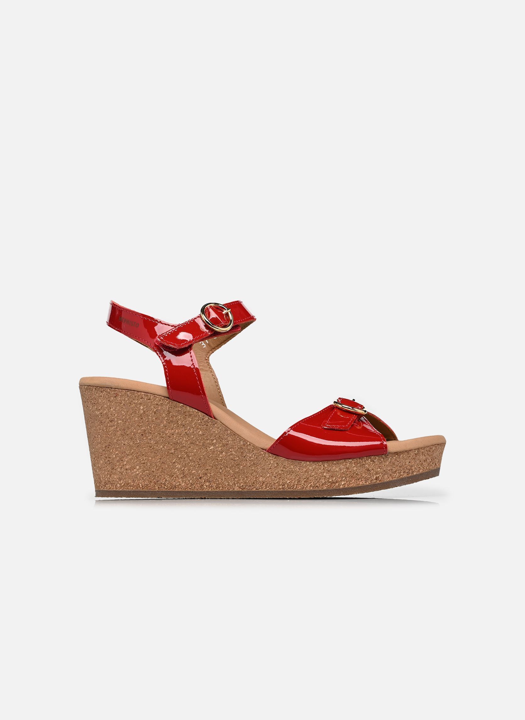 Sandales compensées et plateformes Natalya femme rouge Mephisto Sandales compensées et plateformes Natalya femme rouge SCARLET