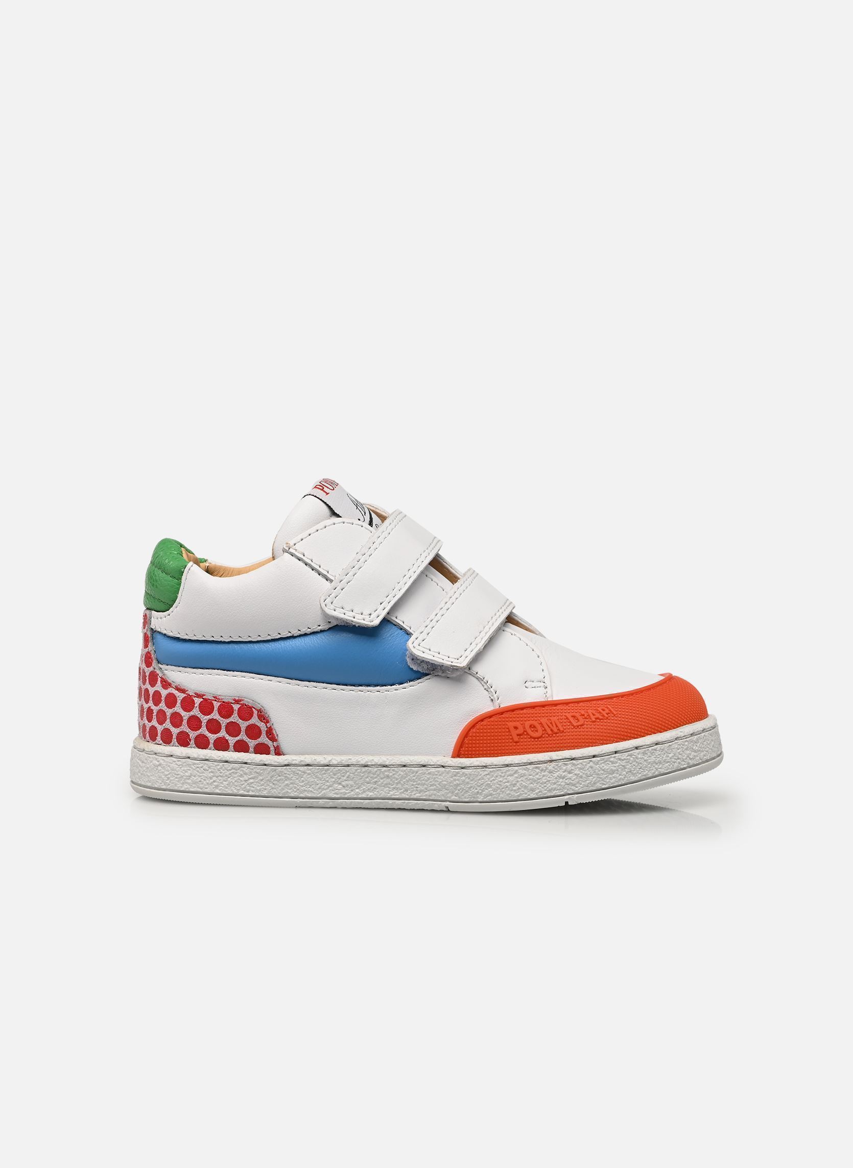Baskets hautes Mousse Backy garçon blanc Pom d Api Baskets hautes Mousse Backy garçon blanc BIANCO-BLUE-ROSSO