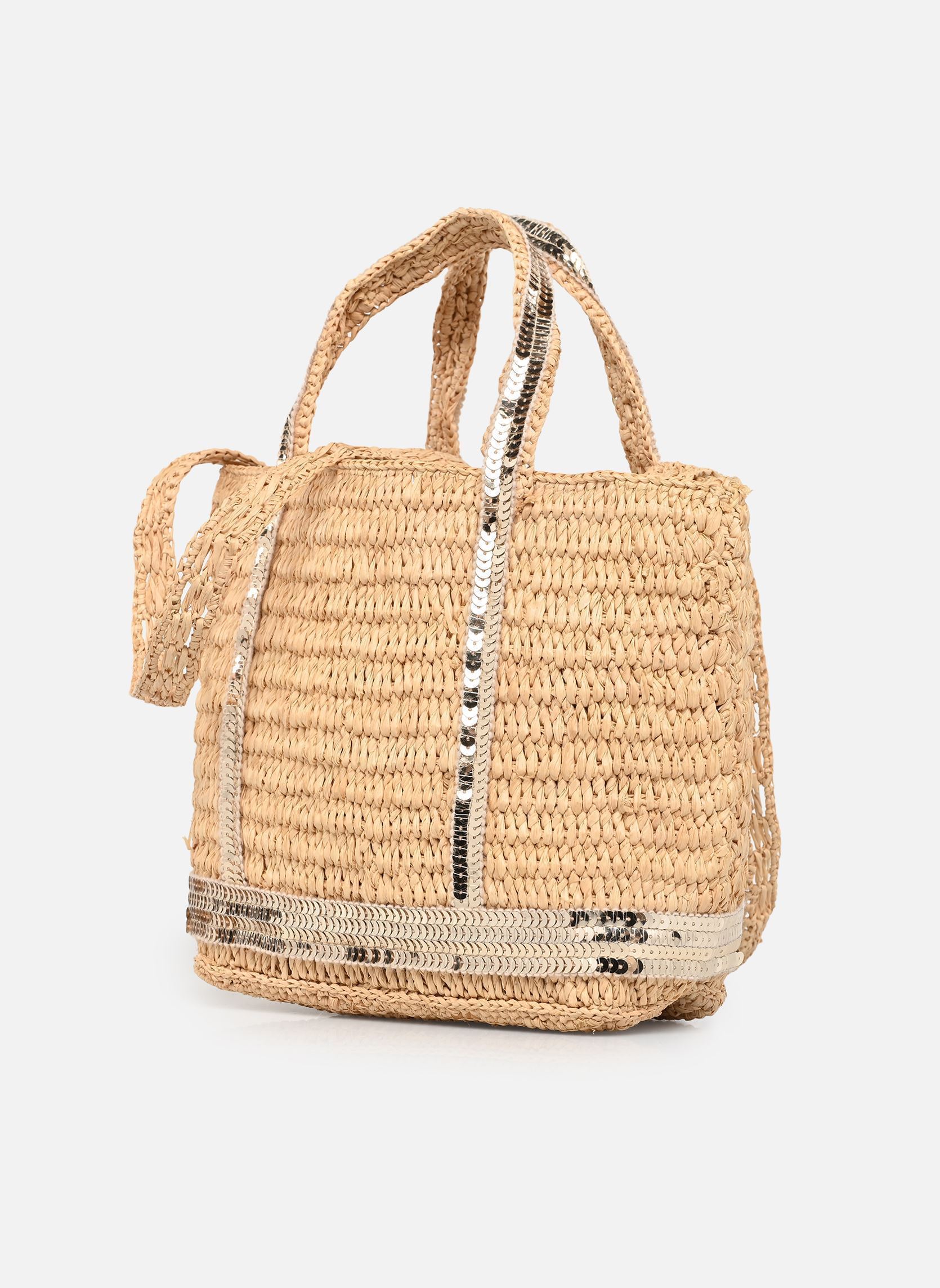 Cabas Cabas XS Raphia et Paillettes femme beige Vanessa Bruno Cabas Cabas XS Raphia et Paillettes femme beige OR
