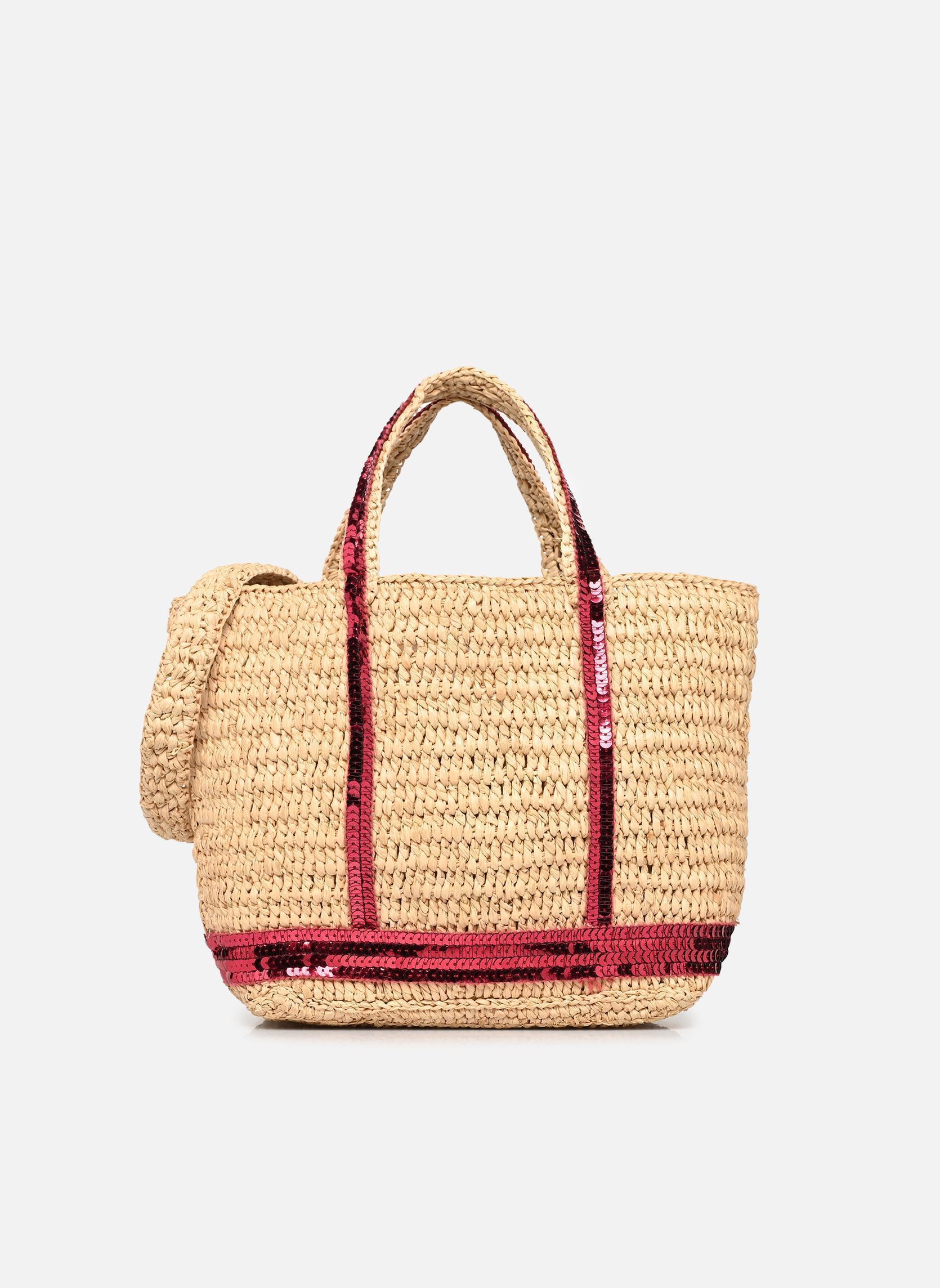 Cabas Cabas XS Raphia et Paillettes femme rouge Vanessa Bruno Cabas Cabas XS Raphia et Paillettes femme rouge LIPSTICK