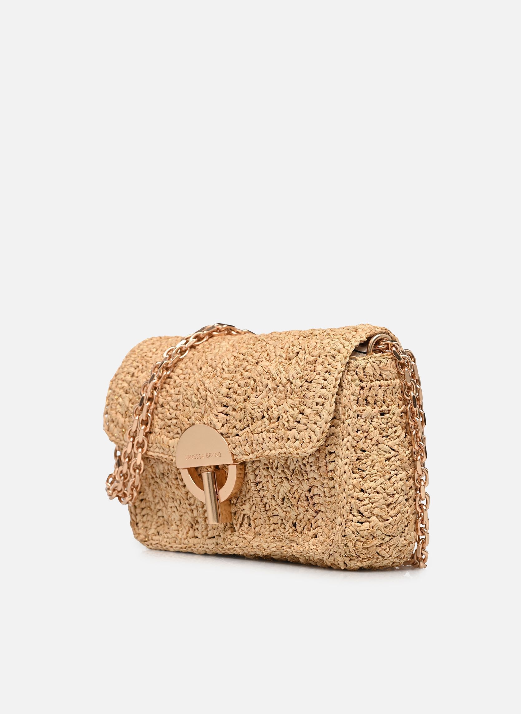 Sacs bandoulière Nano Moon Raphia Sac A Rabat femme beige Vanessa Bruno Sacs bandoulière Nano Moon Raphia Sac A Rabat femme beige CUIVRE
