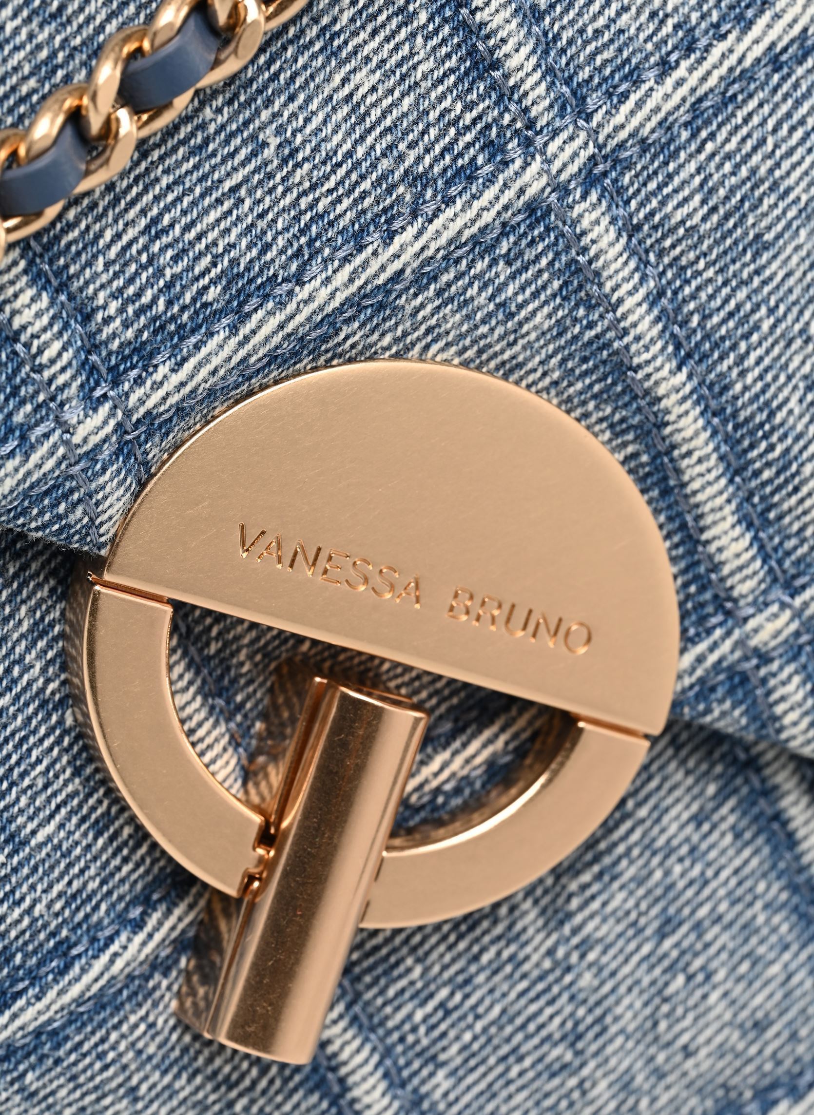 Schoudertassen Moon Moyen En Denim dames blauw Vanessa Bruno Schoudertassen Moon Moyen En Denim dames blauw BLEU