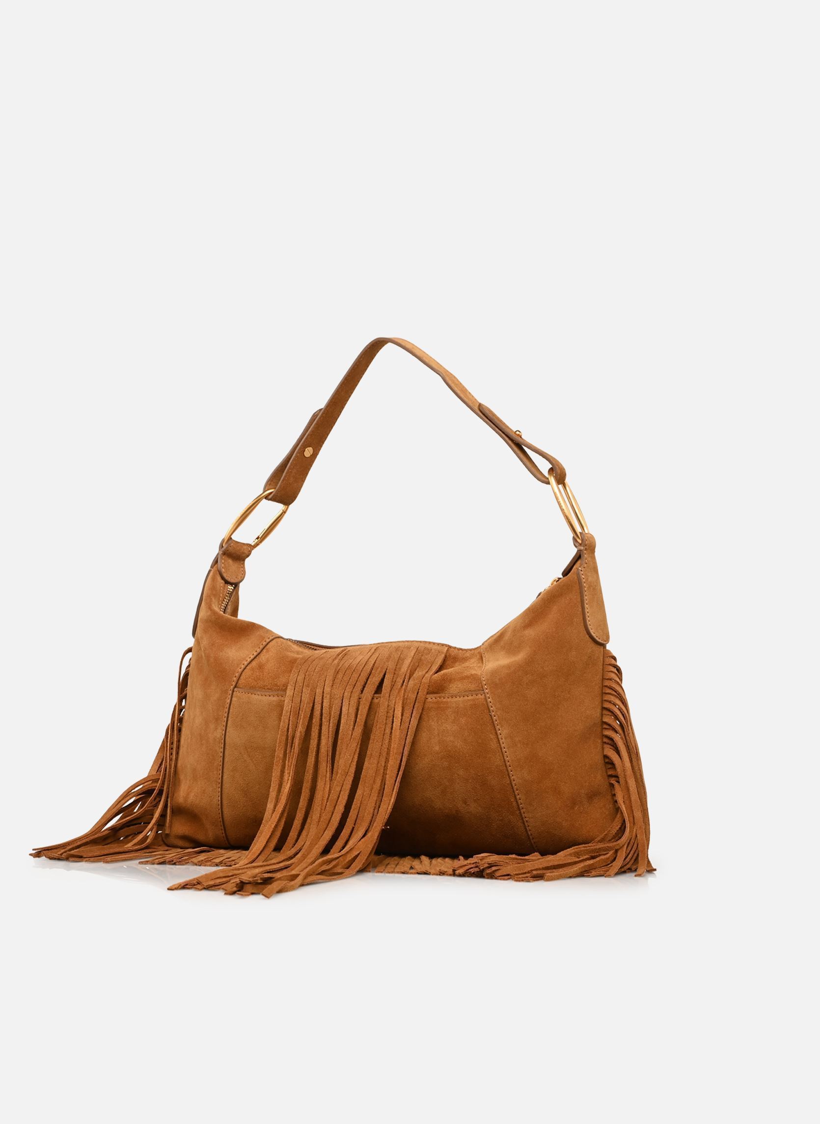 Sacs bandoulière Mathilde Franges Pochette Epaule femme marron Vanessa Bruno Sacs bandoulière Mathilde Franges Pochette Epaule femme marron NOISETTE