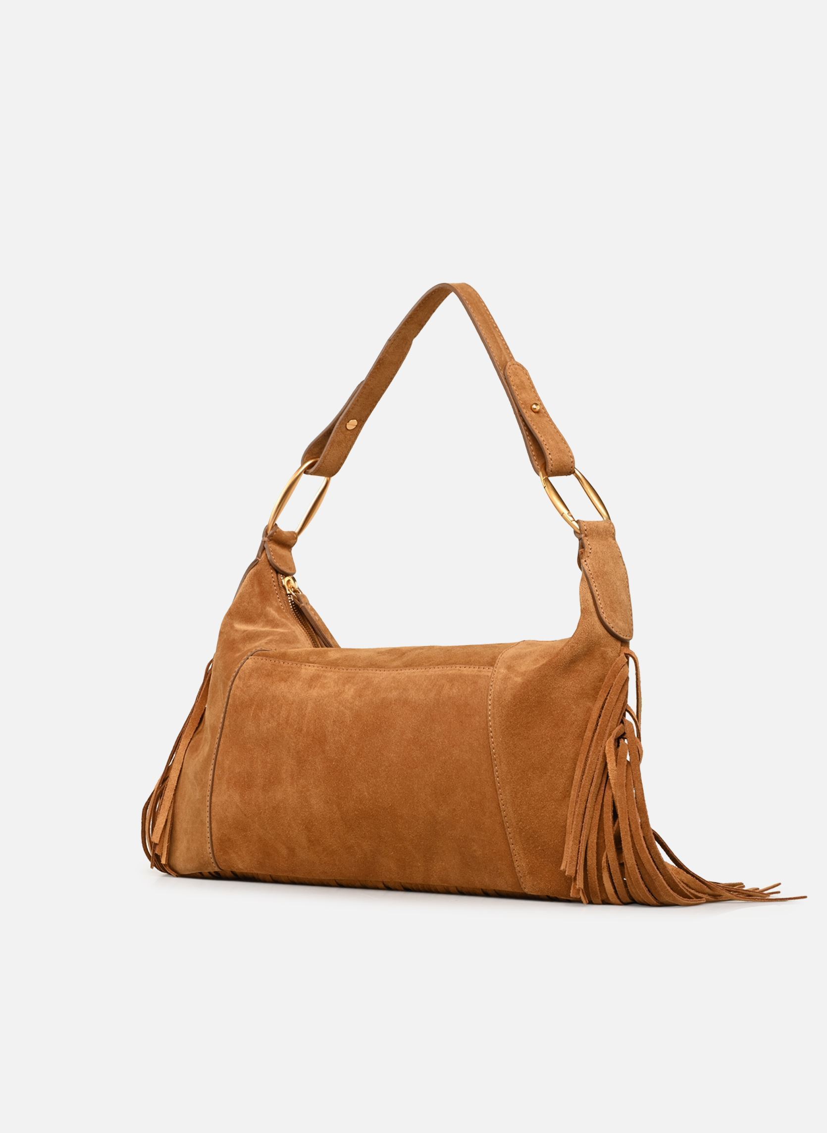 Sacs bandoulière Mathilde Franges Pochette Epaule femme marron Vanessa Bruno Sacs bandoulière Mathilde Franges Pochette Epaule femme marron NOISETTE
