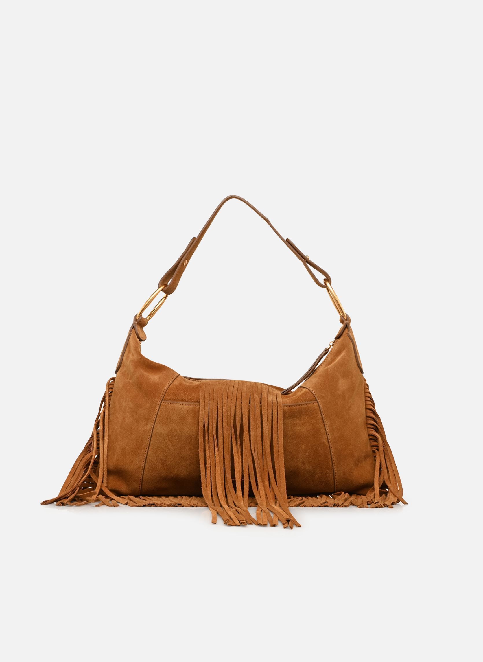 Sacs bandoulière Mathilde Franges Pochette Epaule femme marron Vanessa Bruno Sacs bandoulière Mathilde Franges Pochette Epaule femme marron NOISETTE
