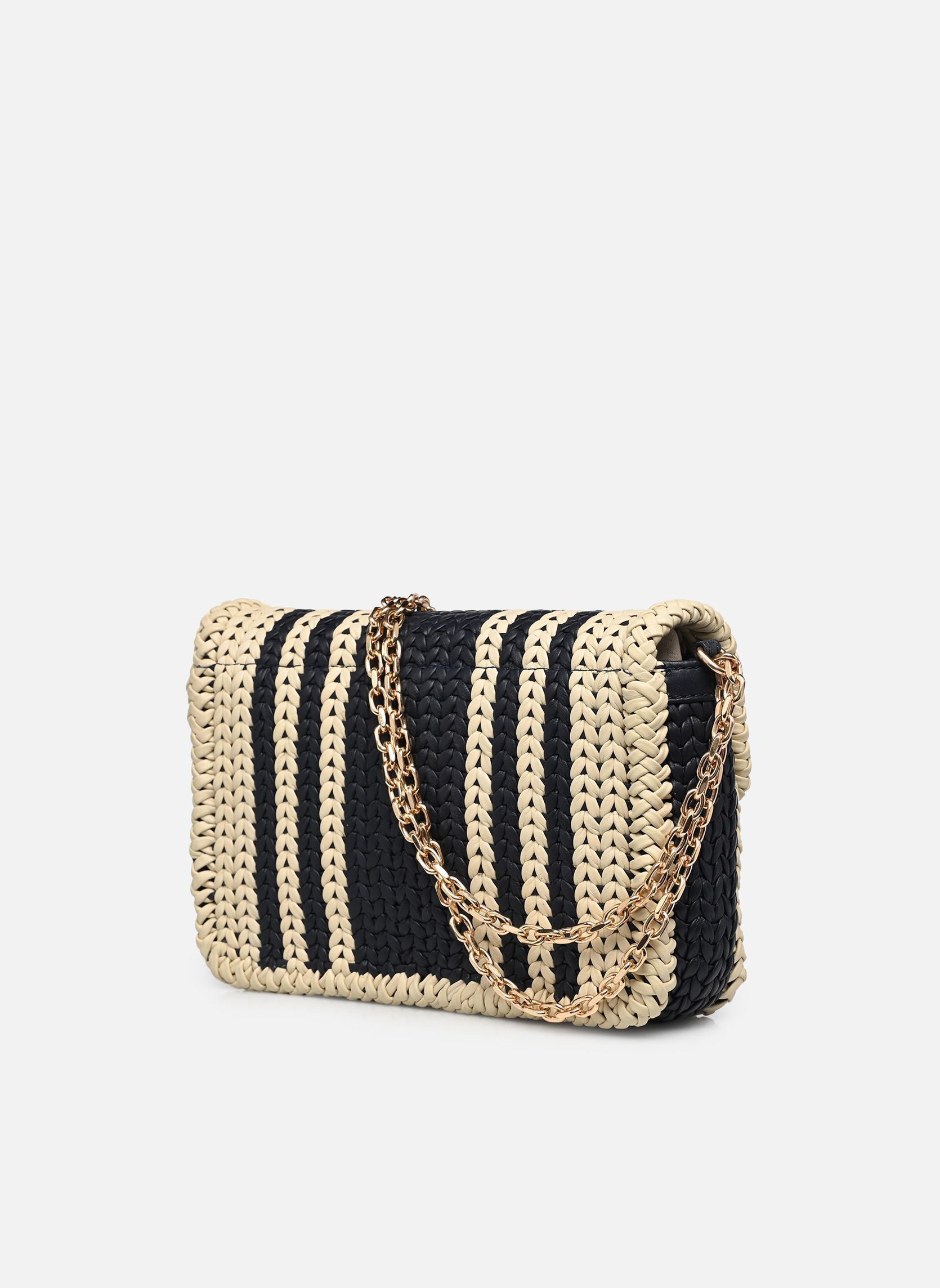 Schoudertassen Moon Moyen cuir Rayures Bicolore dames blauw Vanessa Bruno Schoudertassen Moon Moyen cuir Rayures Bicolore dames blauw Marine/Creme