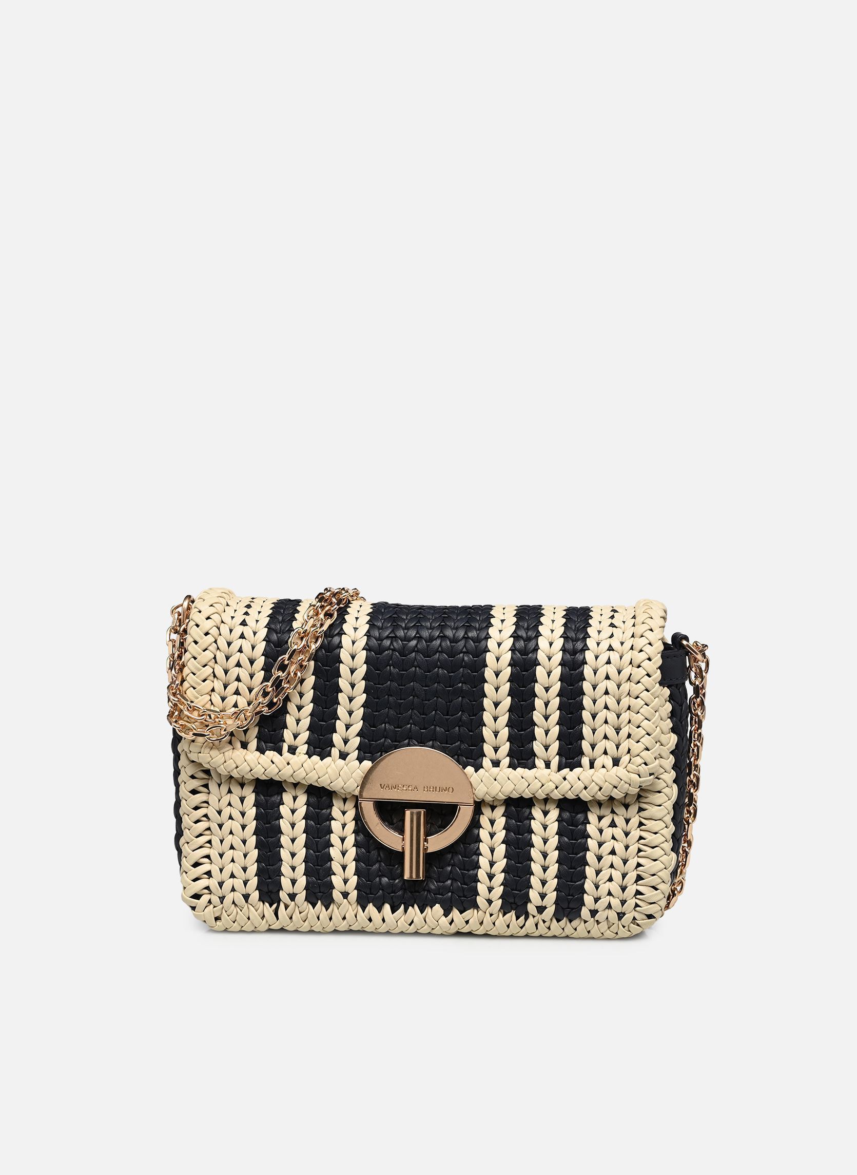 Schoudertassen Moon Moyen cuir Rayures Bicolore dames blauw Vanessa Bruno Schoudertassen Moon Moyen cuir Rayures Bicolore dames blauw Marine/Creme