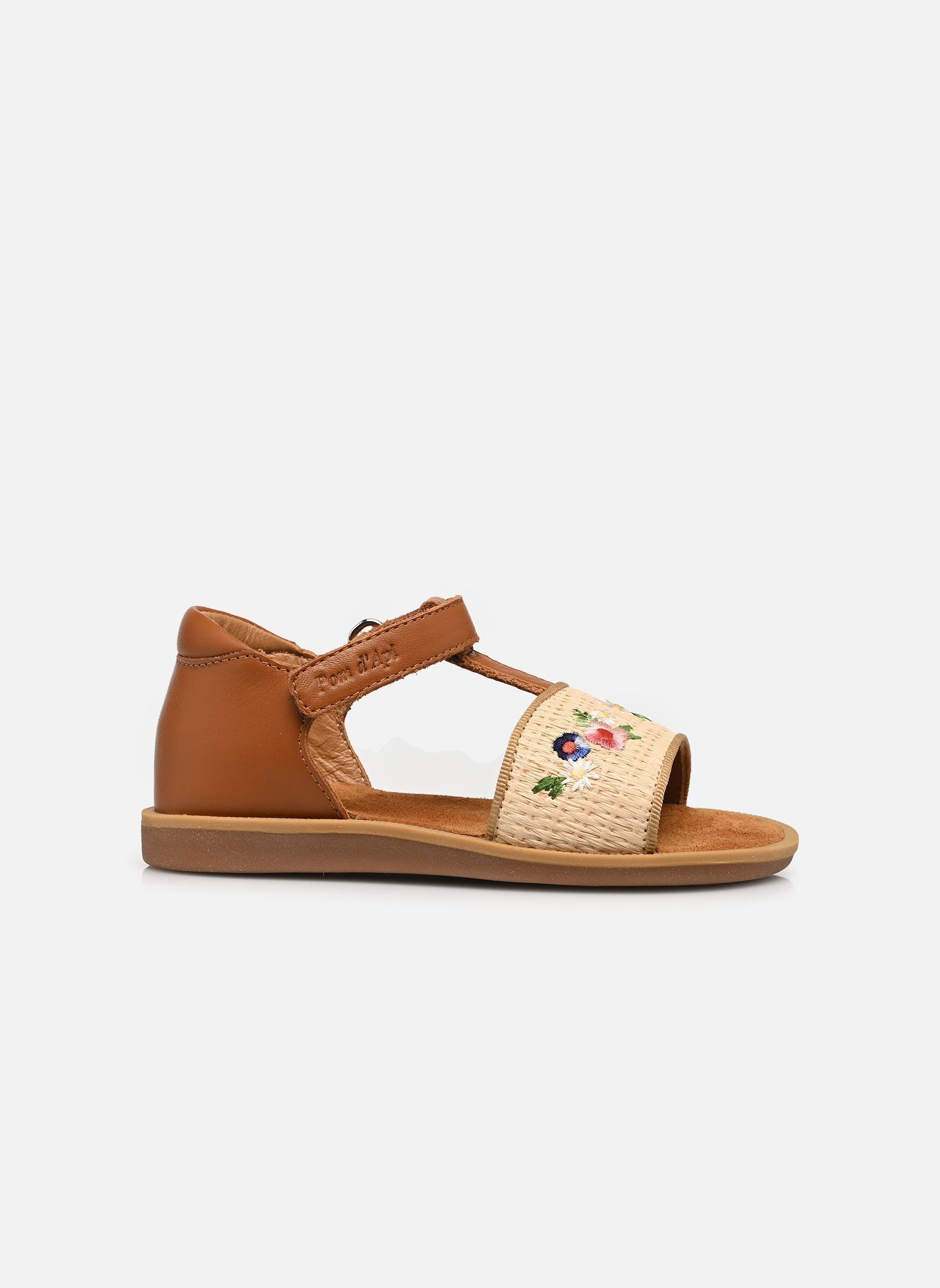 Sandalen Poppy Air Natur mädchen braun Pom d Api Sandalen Poppy Air Natur mädchen braun Cuero-Crema