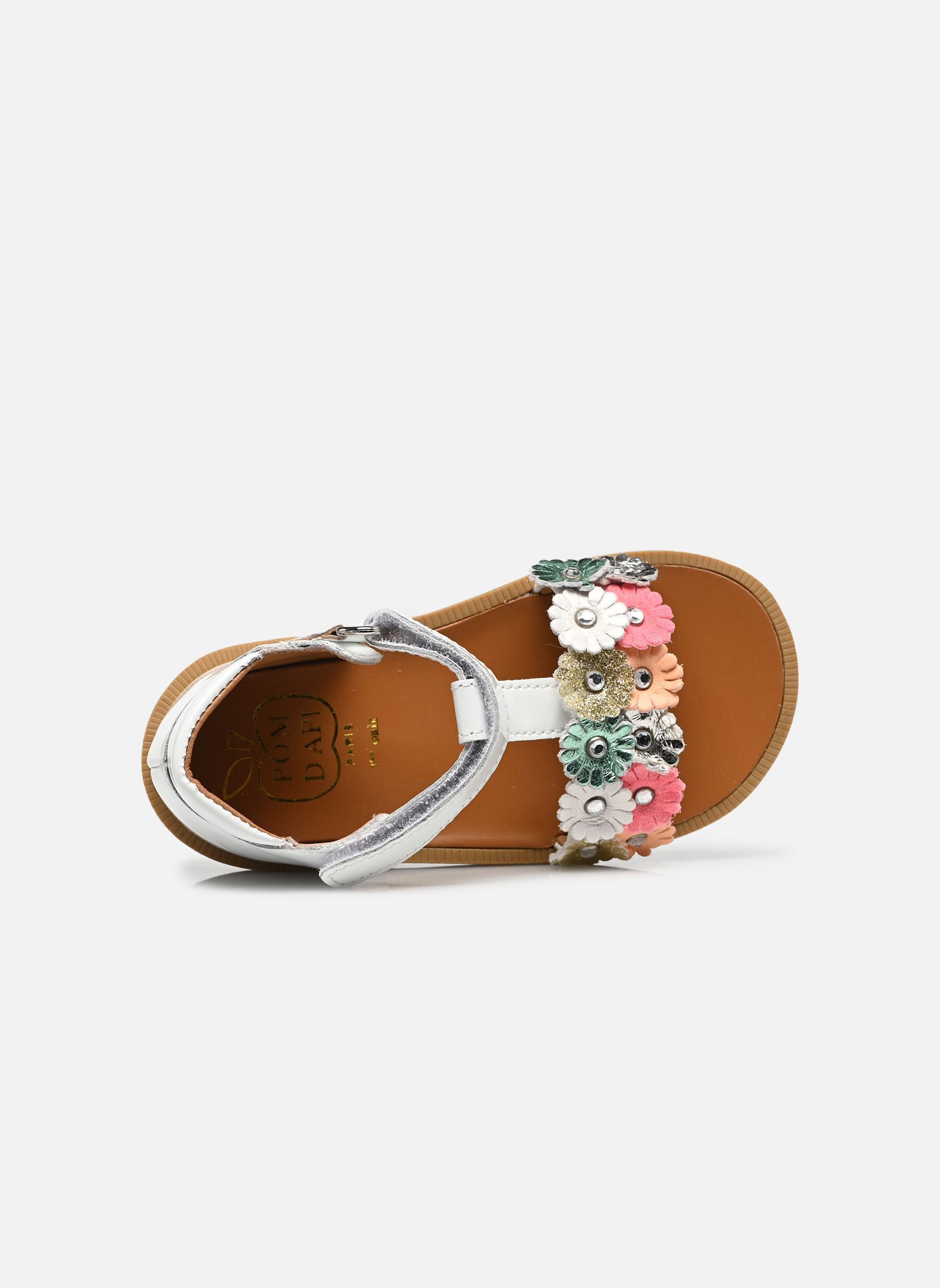 Sandales Poppy Strass Flowers fille blanc Pom d Api Sandales Poppy Strass Flowers fille blanc Blanco-Multi