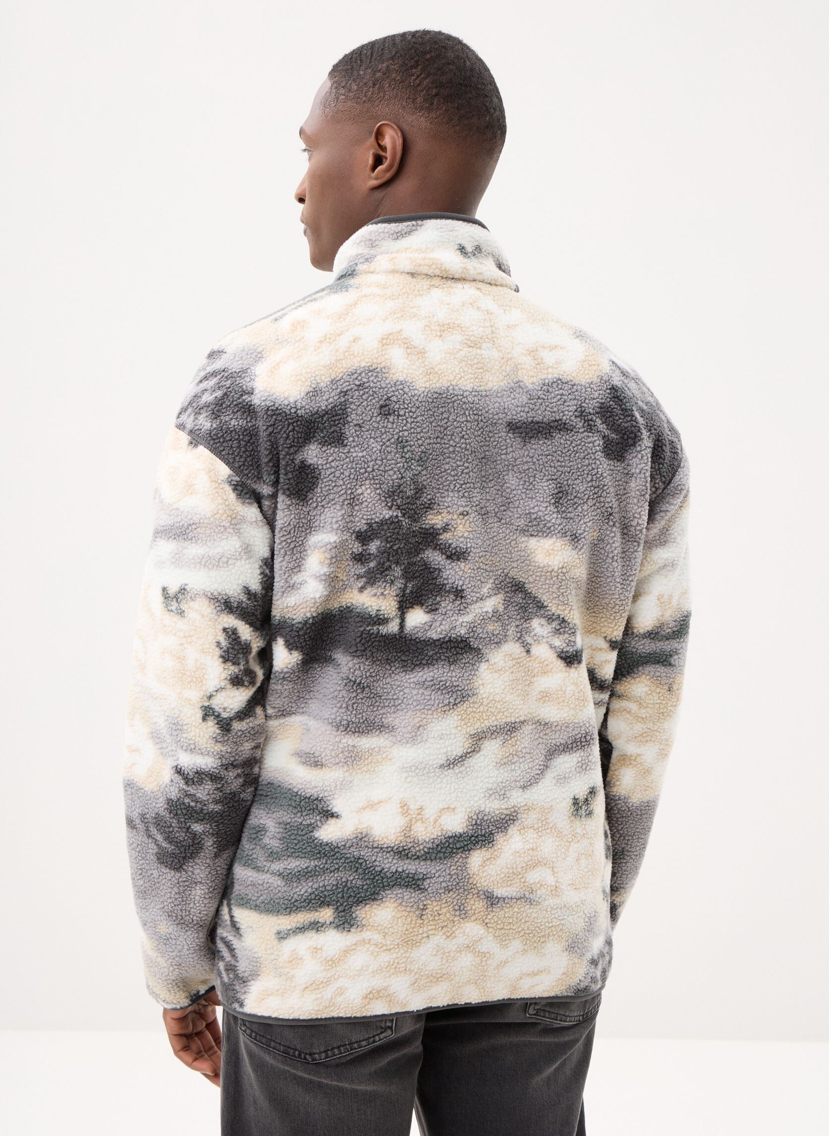 Fleece truien Helvetia™ II Printed Half Snap Fleece heren grijs Columbia Fleece truien Helvetia™ II Printed Half Snap Fleece heren grijs SHARK, DREAMING