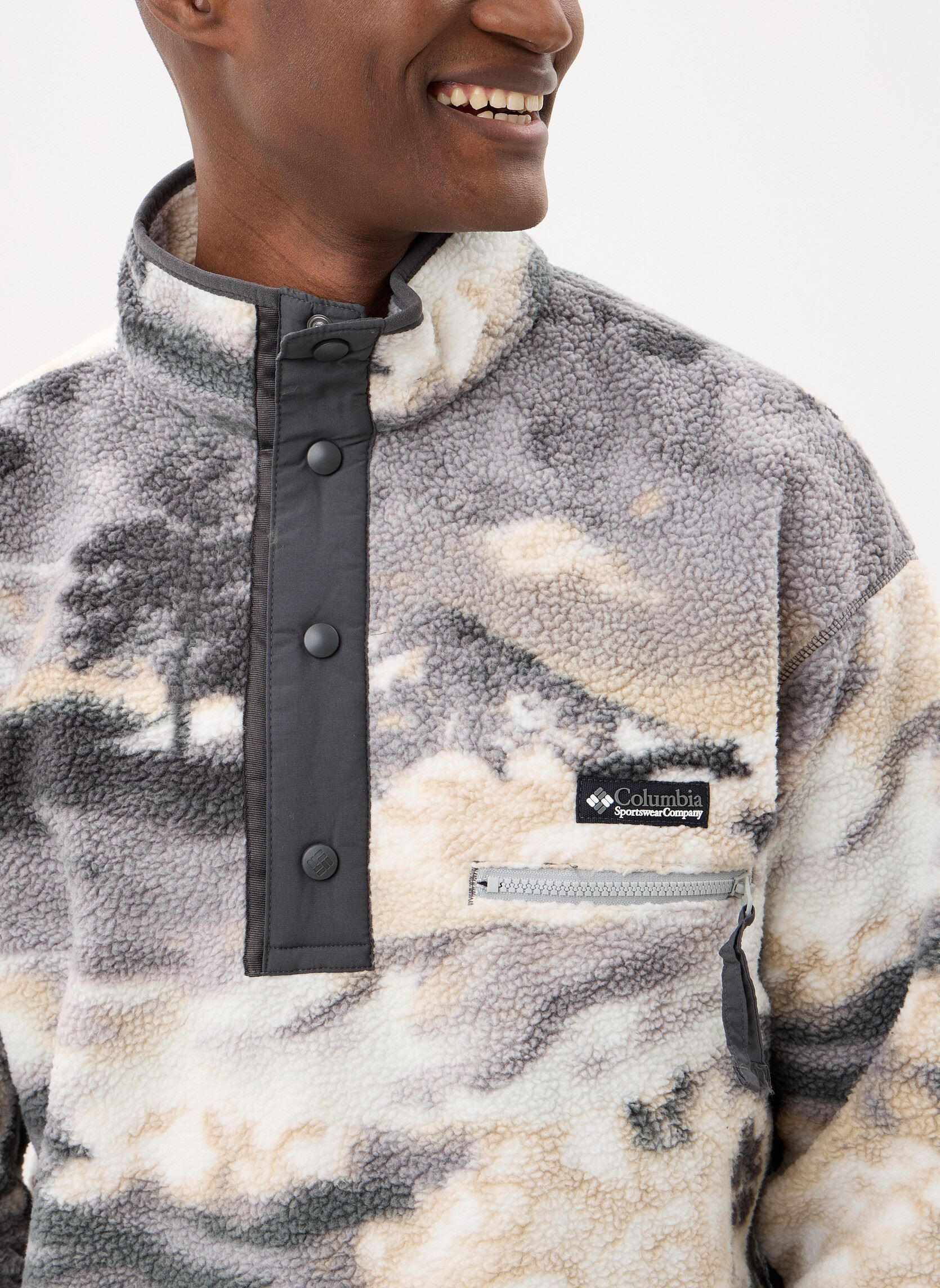 Fleece truien Helvetia™ II Printed Half Snap Fleece heren grijs Columbia Fleece truien Helvetia™ II Printed Half Snap Fleece heren grijs SHARK, DREAMING